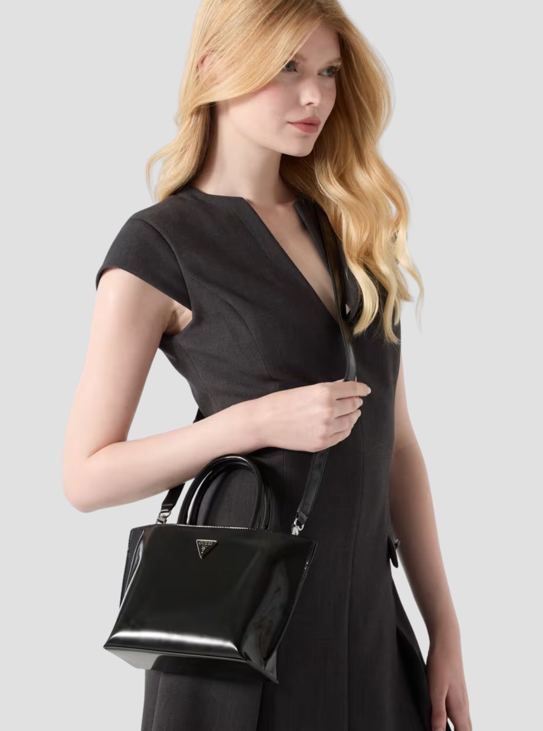 GUESS Womens Black Arnela II Mini Tote Bag NY972375 Model View