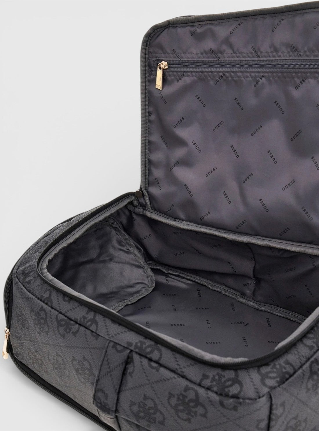 GUESS Accessories Black Logo Berta U-Zip Backpack OB8688033 Inside View