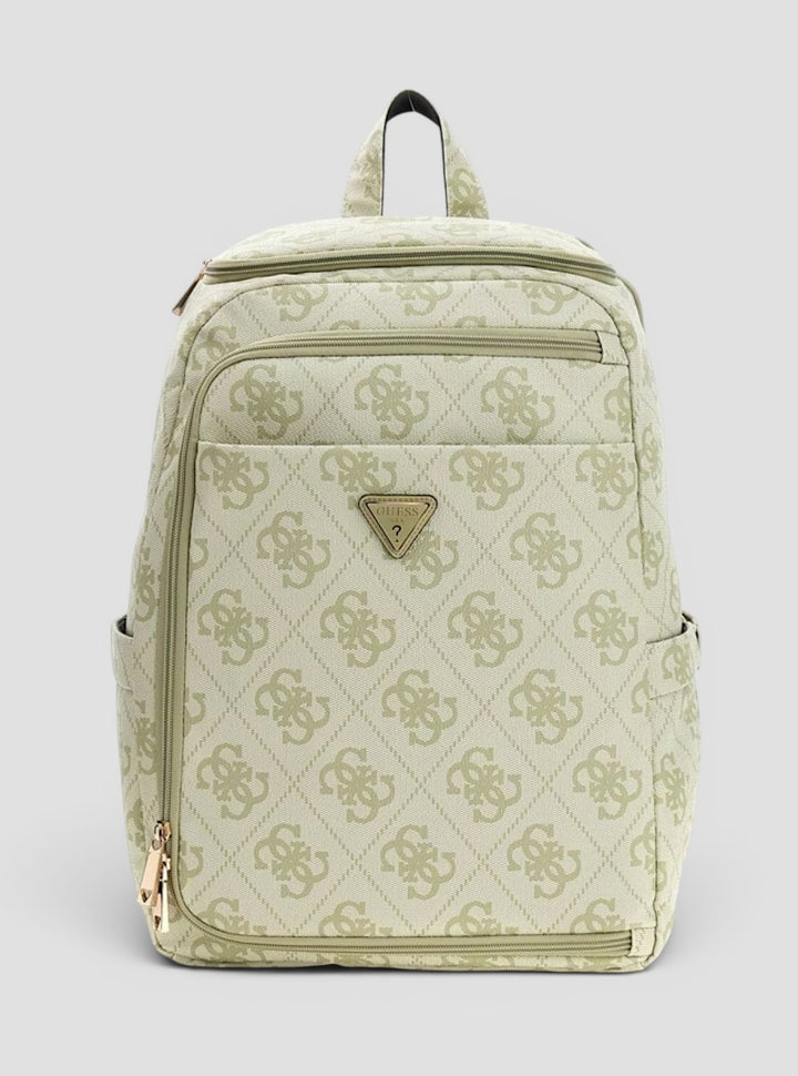 GUESS Accessories Green Logo Berta U-Zip Backpack OB8688033 Front View