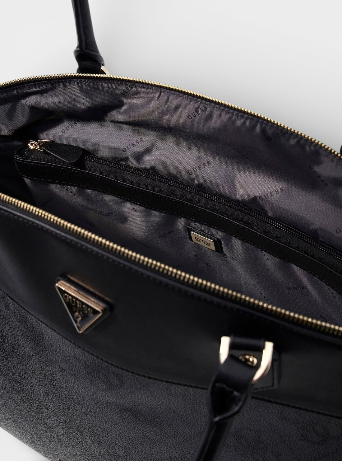 GUESS Handbags Black Logo Berta Deluxe Dome Tote Bag OB8688903 Detail View