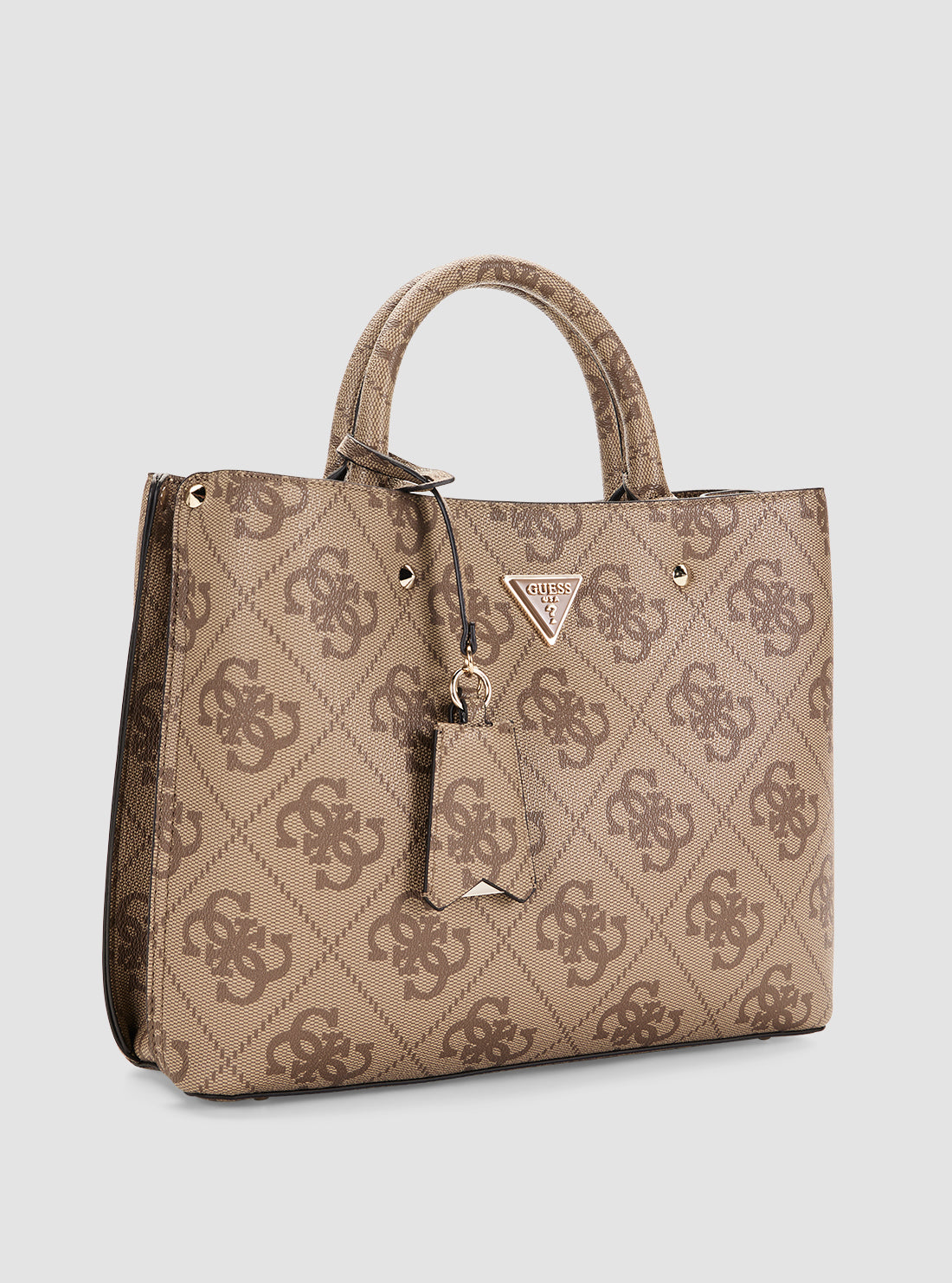 GUESS Womens Brown Logo Meridian II Girlfriend Satchel Bag OS697406 Side View