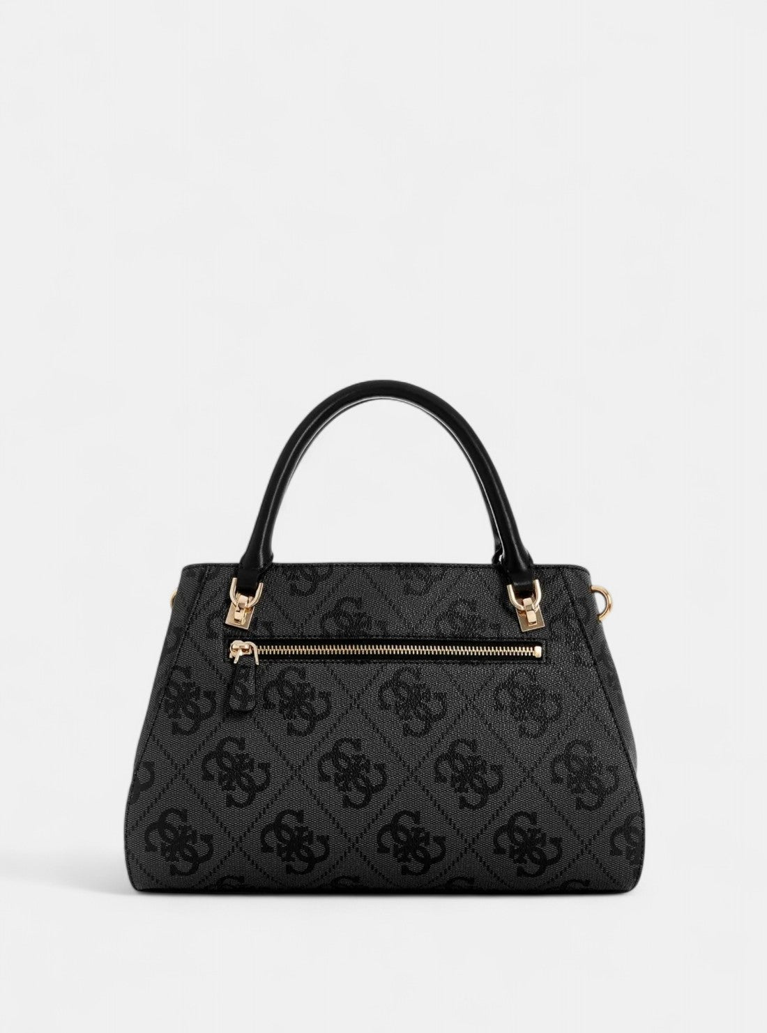 GUESS Womens Black Logo Noelle II Luxury Satchel OS967207 Back View