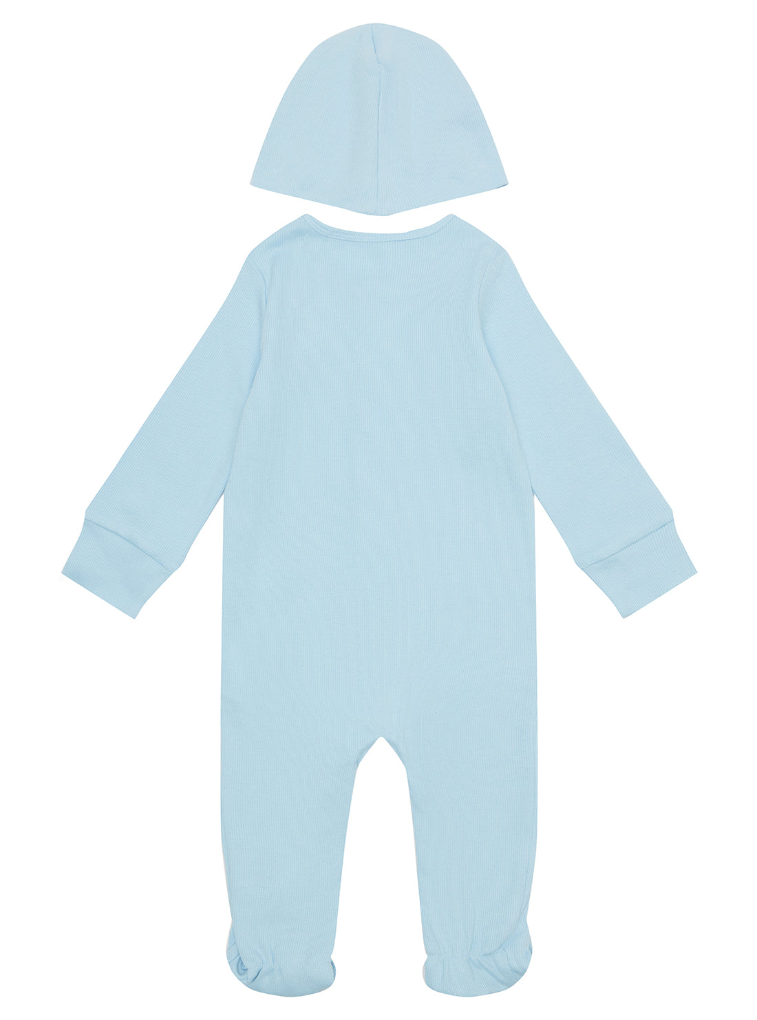 Light Blue Stretch Overall with Hat (0-12M)