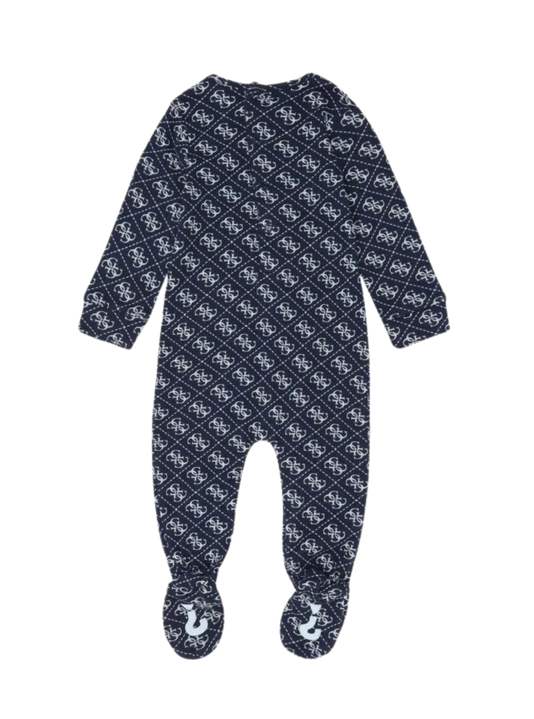 GUESS Kids Blue Logo Interlock Overall (0-12m) P5BG01KA6W1 Back View