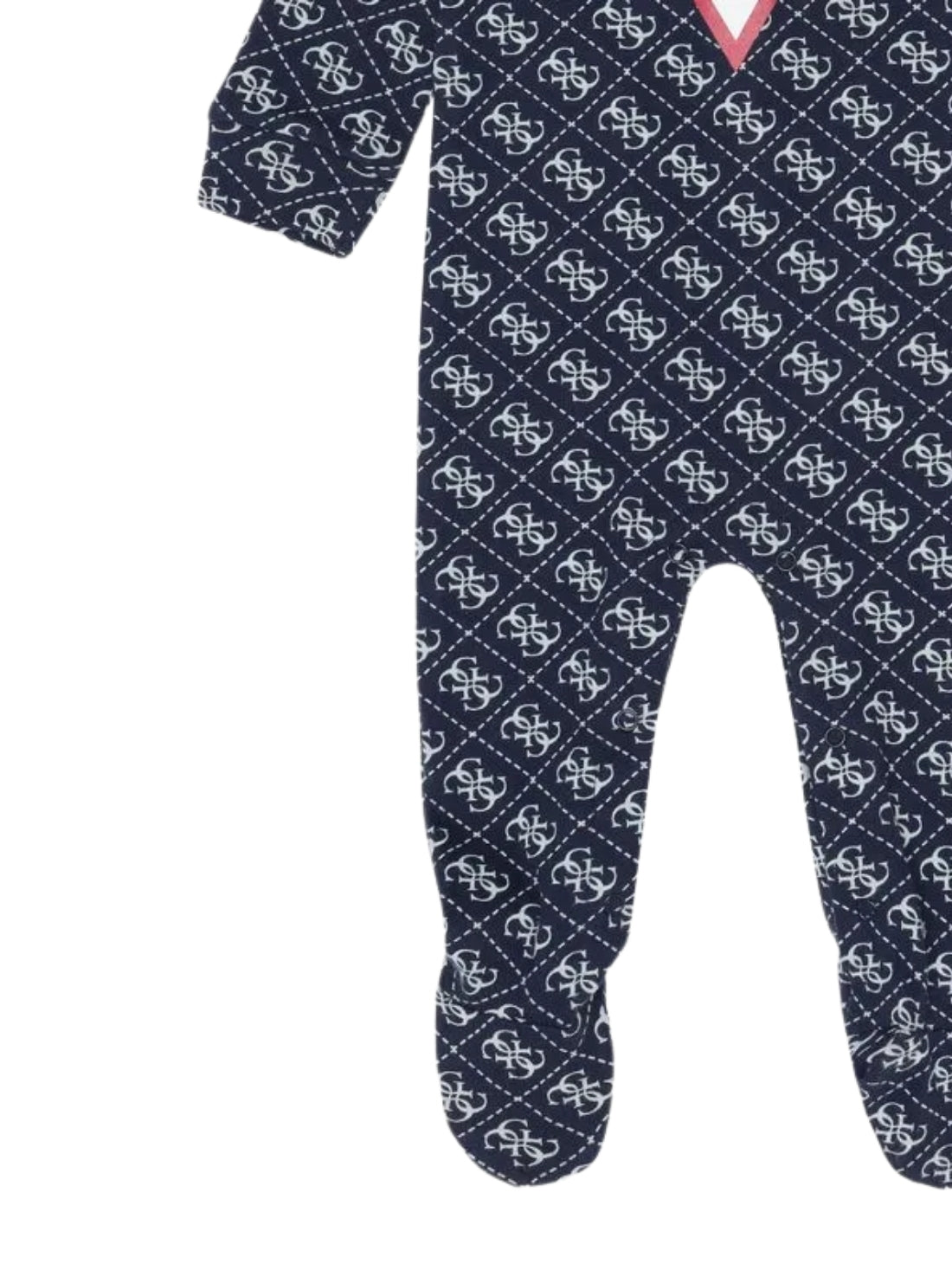 GUESS Kids Blue Logo Interlock Overall (0-12m) P5BG01KA6W1 Detail View_2