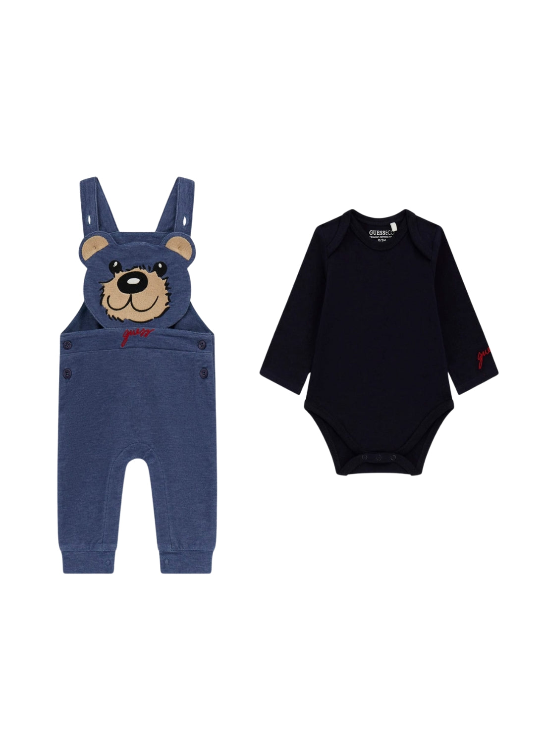 GUESS Kids Blue Baby Onesie and Romper Set (0-12m) P5YG08J1311 Front View_2