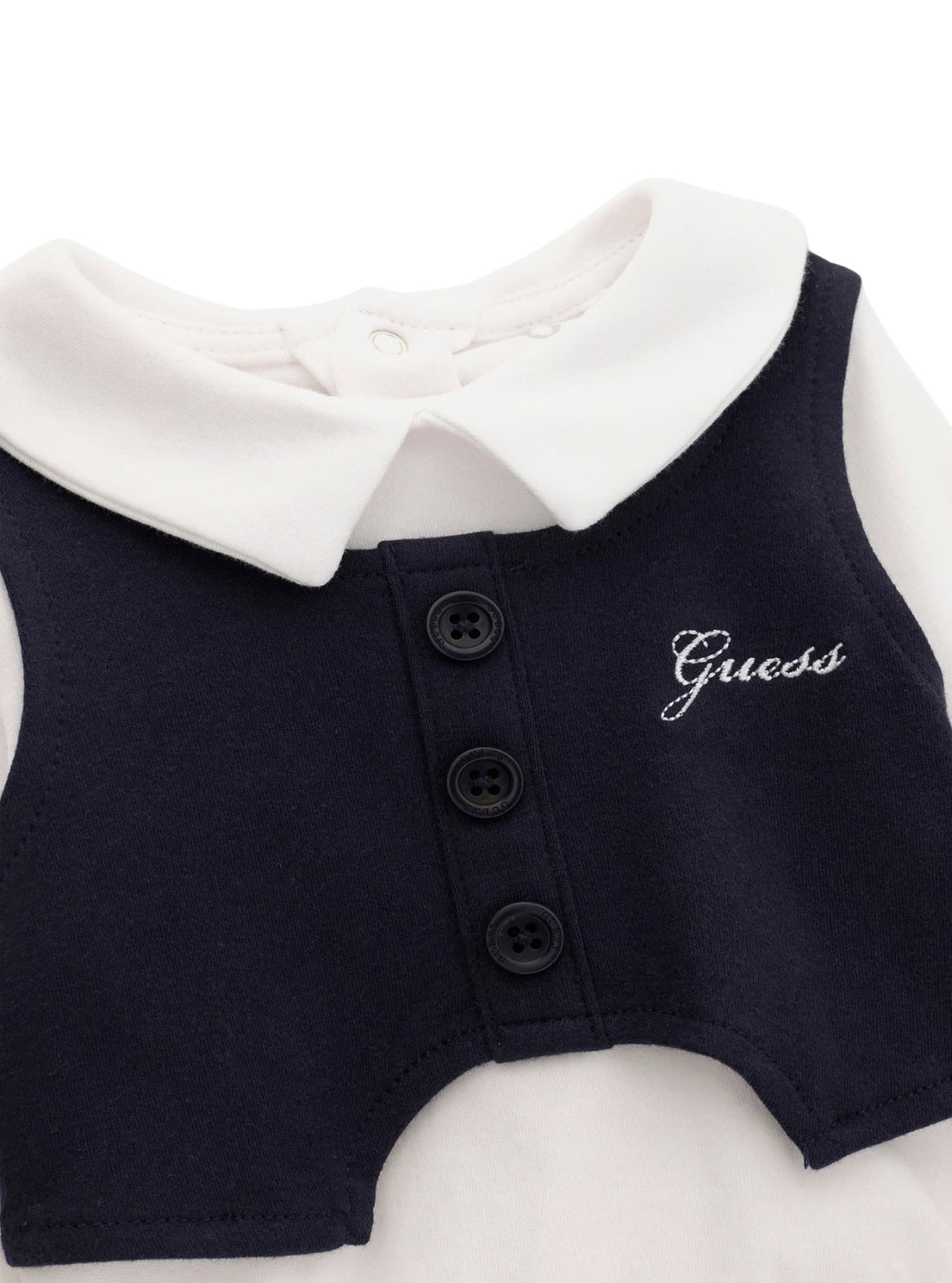 GUESS Kids White Vest Bodysuit and Pants Set (0-9m) P6BG09K5985 Detail View