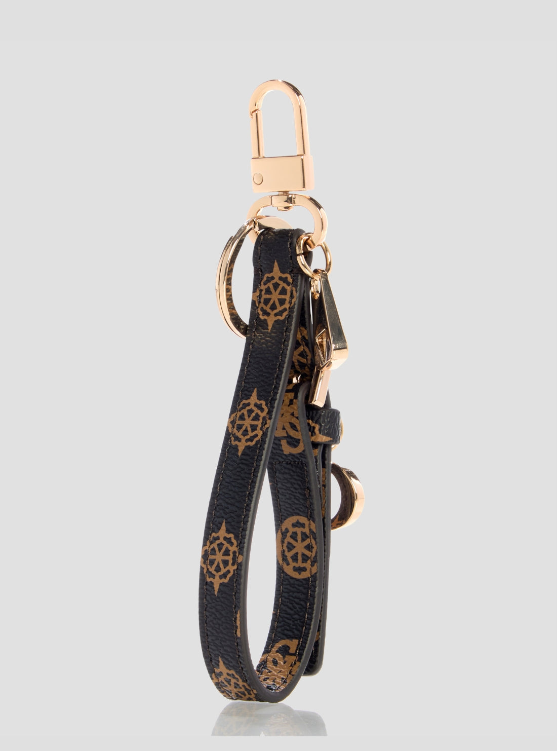 GUESS Accessories Brown Logo Wristlet Keychain P7460105 Back View