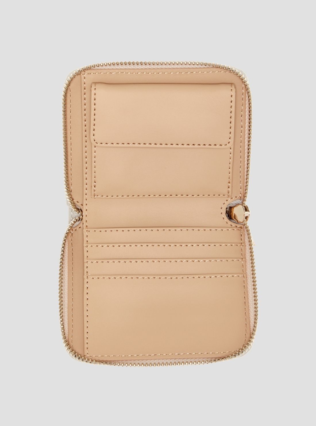 GUESS Womens Taupe Logo Carmella Small Zip Around Wallet PD2225137 Inside View