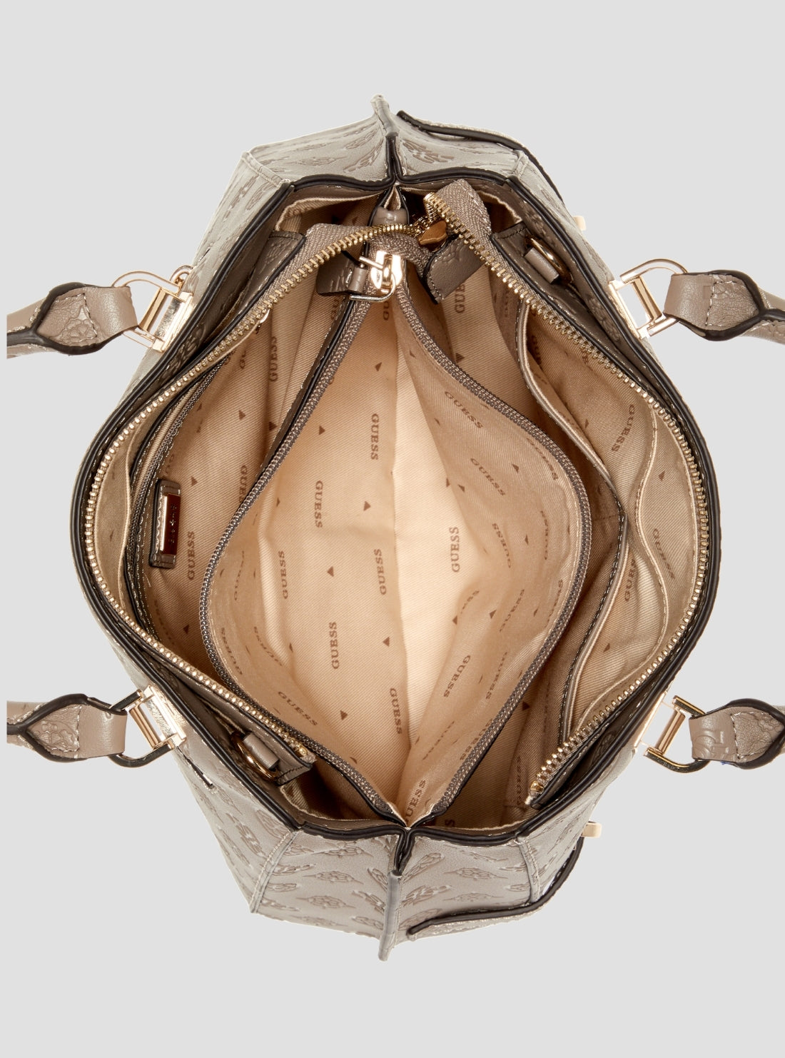 Dark Taupe Logo Zarela Luxury Satchel Bag