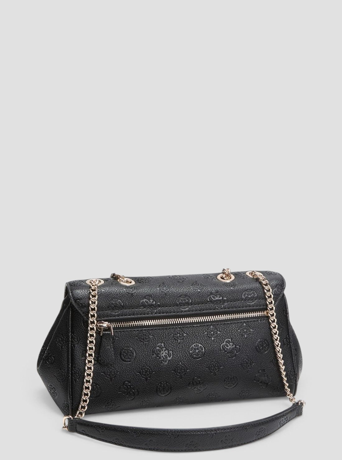 GUESS Womens Black Logo Ella Crossbody Flap Bag PD974621 Back View