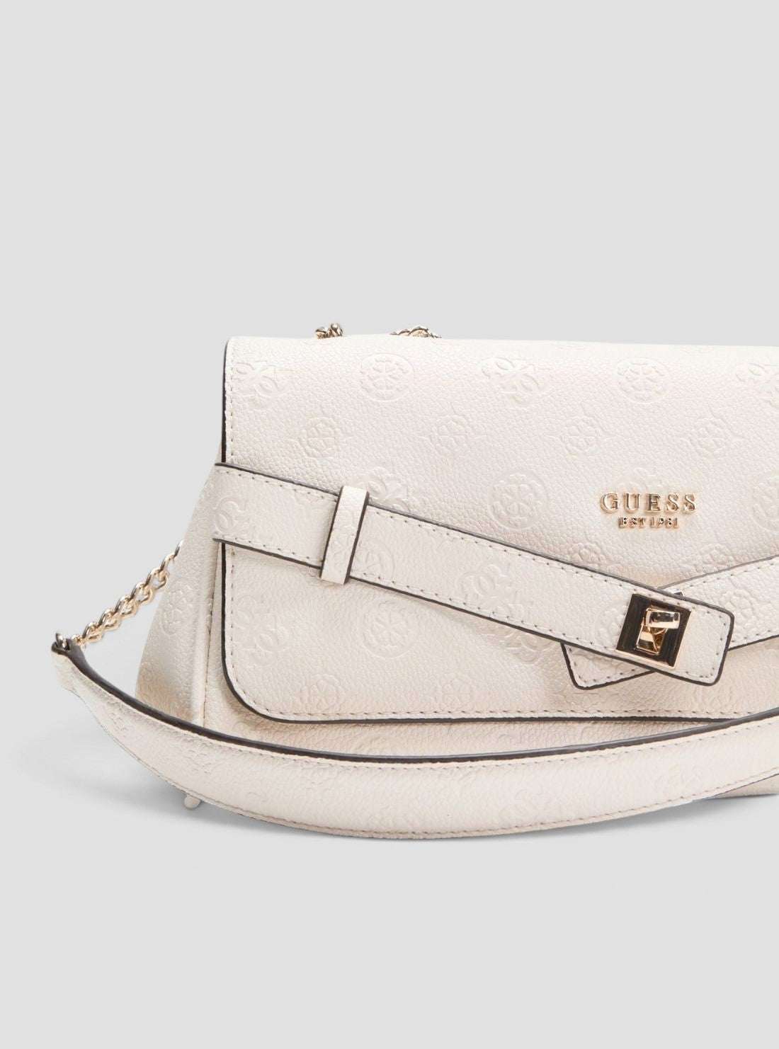 GUESS Womens Stone Logo Ella Crossbody Flap Bag PD974621 Detail View