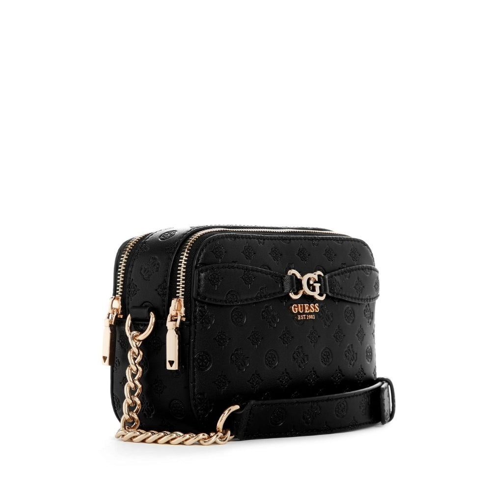Black Arlena Logo Camera Crossbody