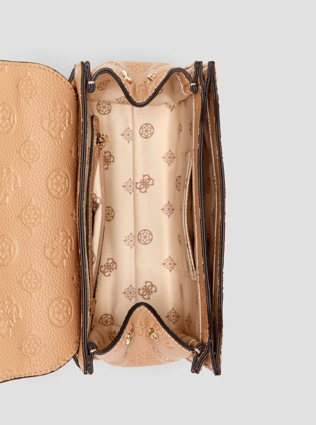 Beige Cresidia Convertible Crossbody Flap Bag PG934921 Inside View