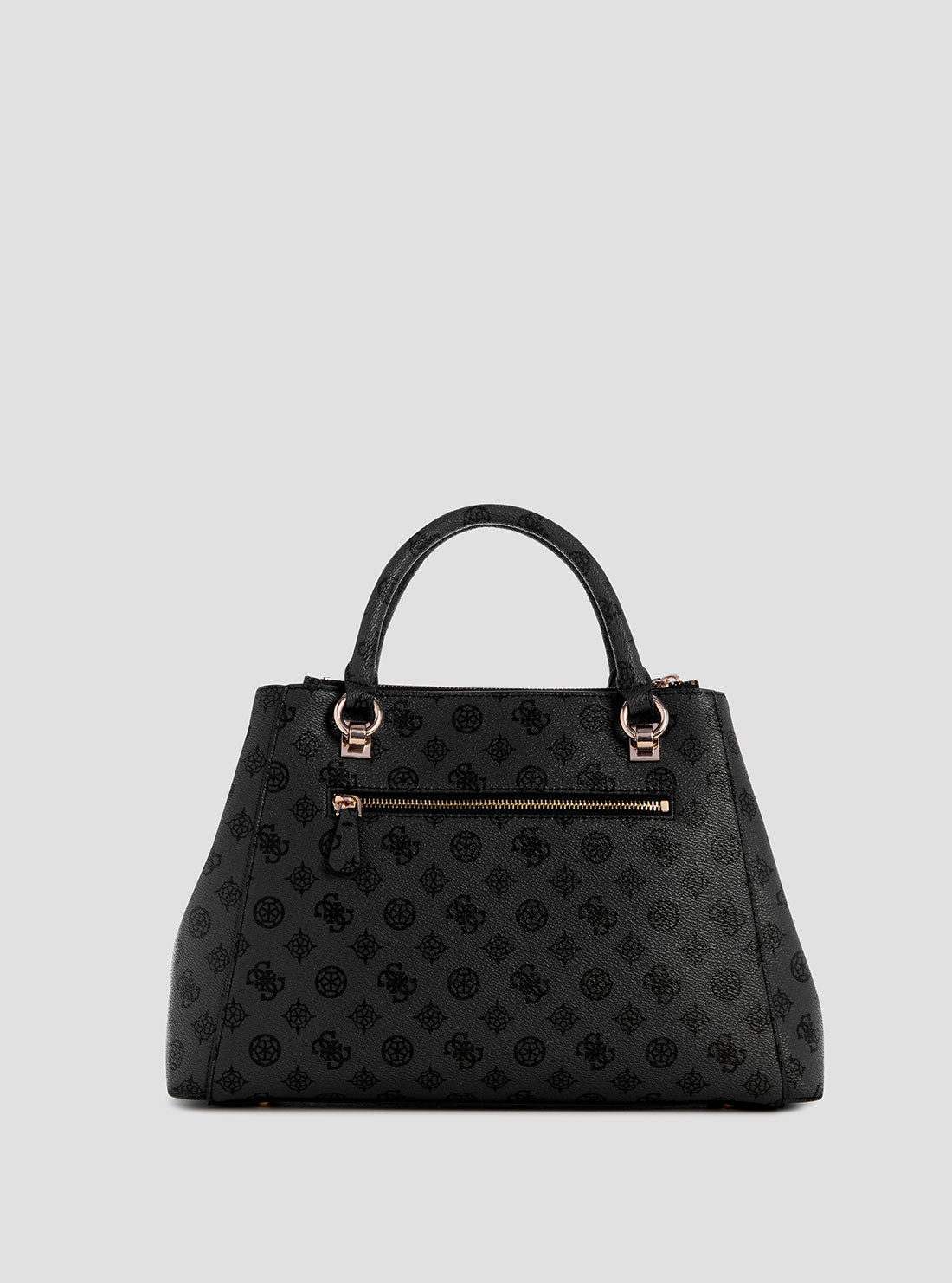GUESS Women's Charcoal Logo Evelune Girlfriend Satchel Bag PG935307 Back View