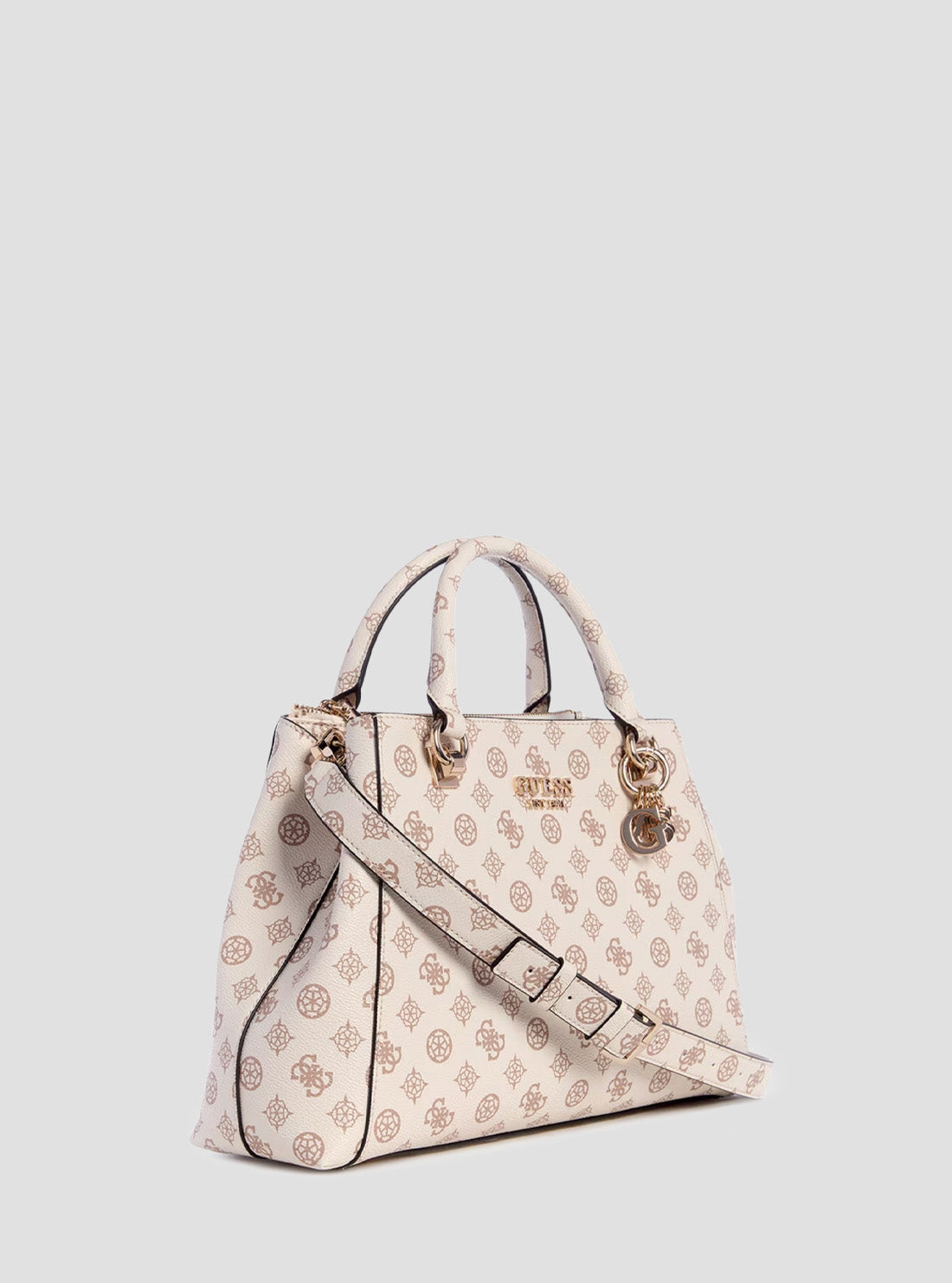 GUESS Women's Beige Logo Evelune Large Girlfriend Satchel PG935307CRG
Side View