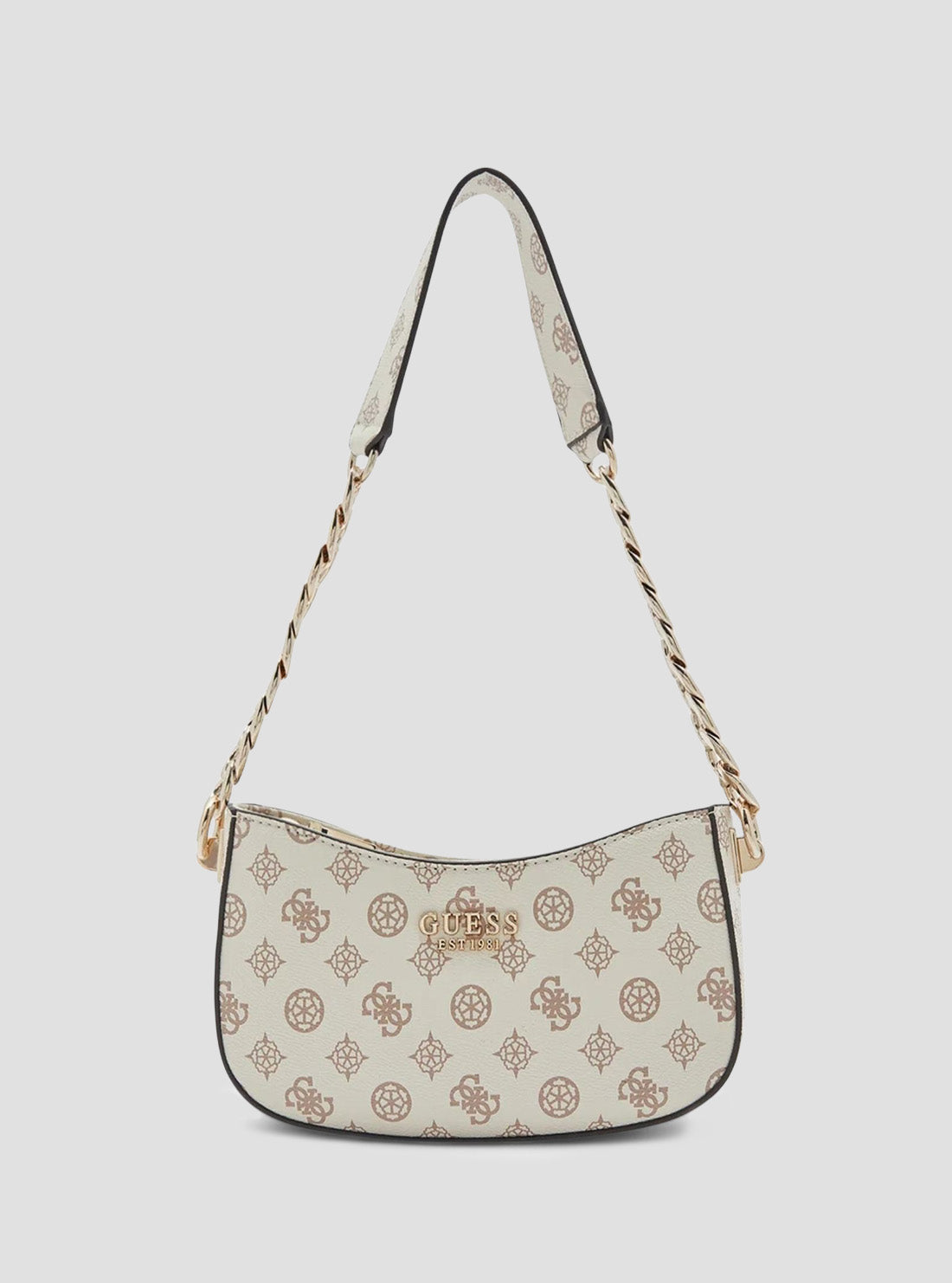 GUESS Women's White Evelune Top Zip Shoulder Bag PG935318 Front View