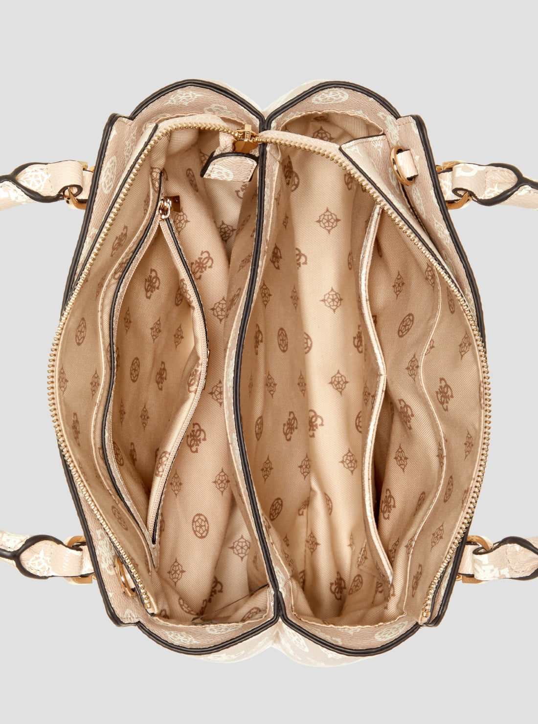 GUESS Accessories Sand Logo Daryna Compartment Satchel Bag PG949306 Inside View