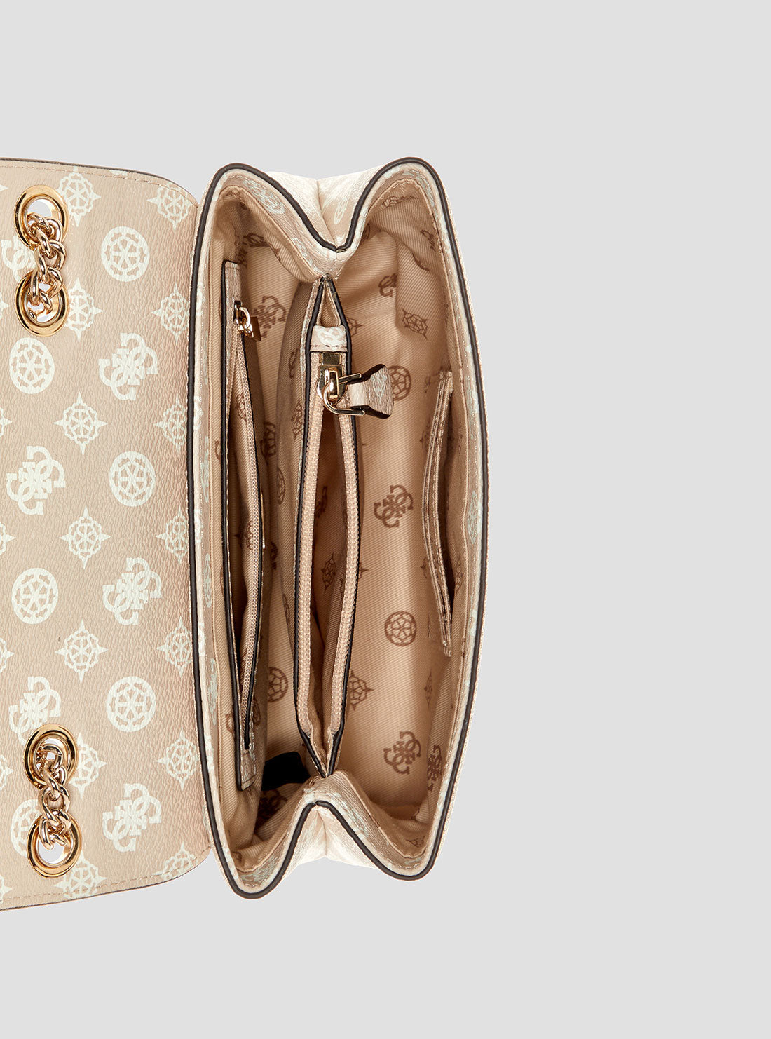 Beige Logo Daryna Crossbody Bag