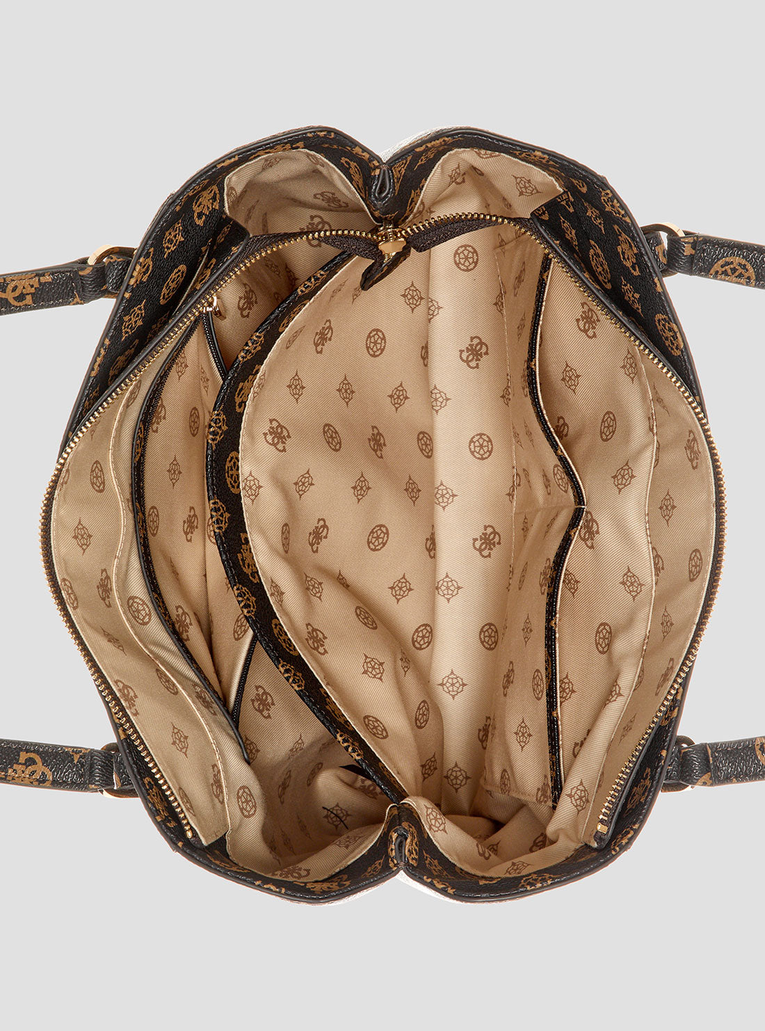 GUESS Womens Brown Logo Daryna Elite Tote Bag PG949323 Inside View