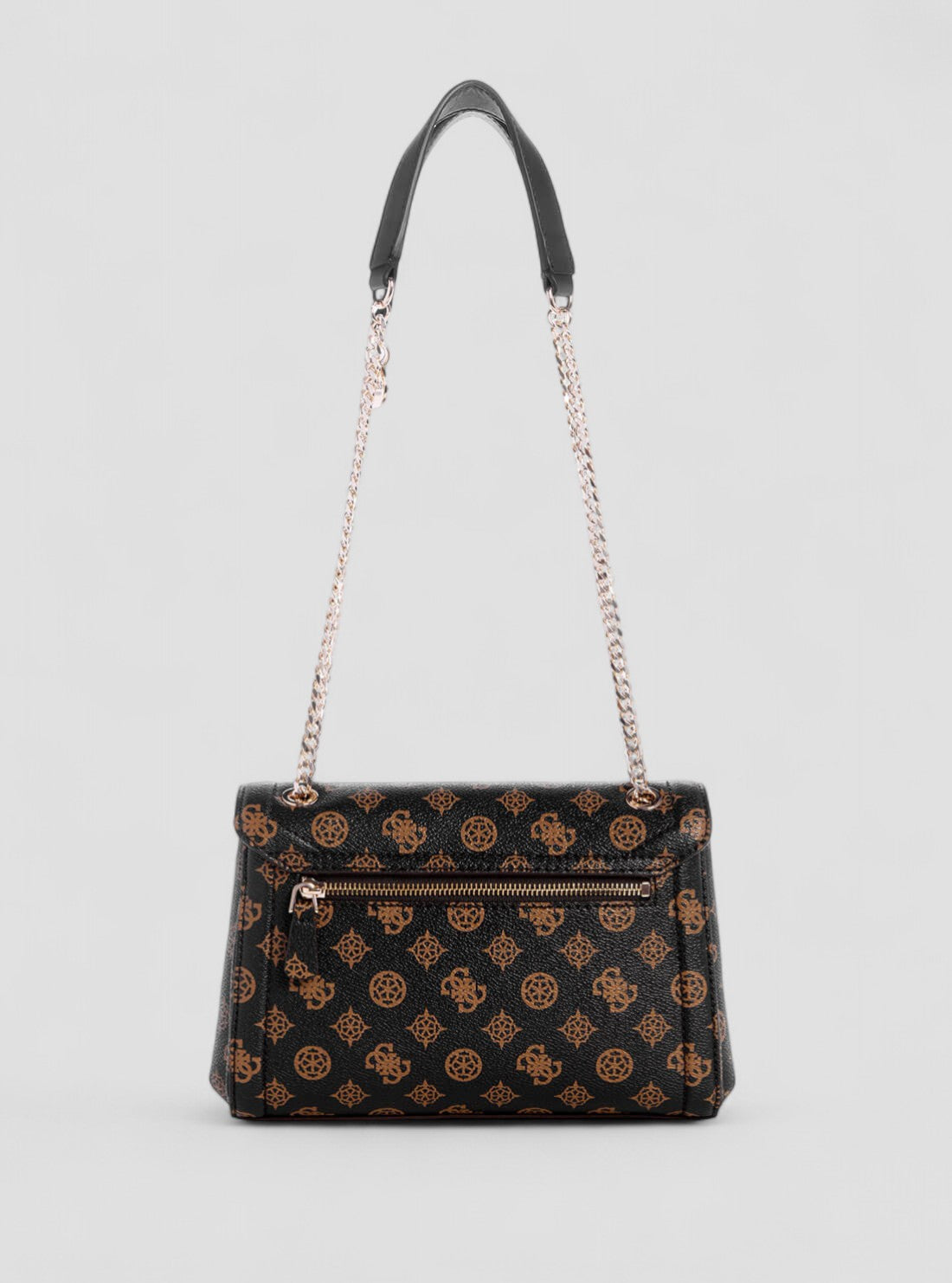 GUESS Womens Brown Logo Noelle Convertible Crossbody Bag PM787921 Back View