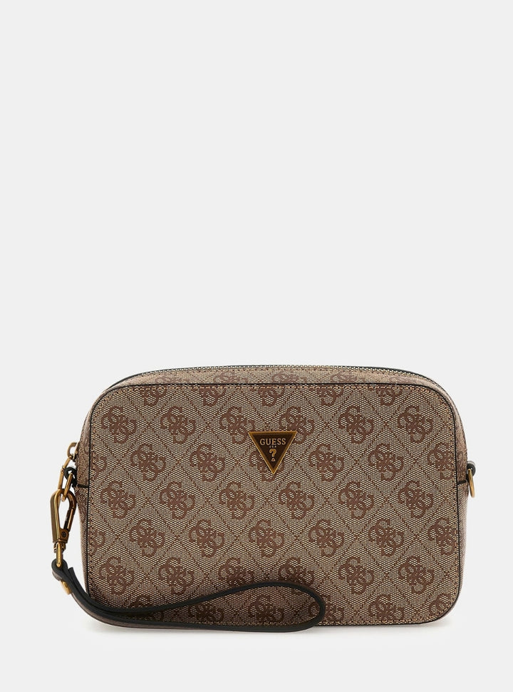 GUESS Mens Brown Logo Milano Mini Camera Bag PMMILOP5245 Front View