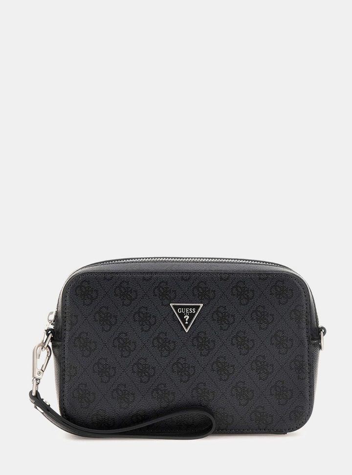 GUESS Mens Black Logo Milano Mini Camera Bag PMMILOP5245 Front View