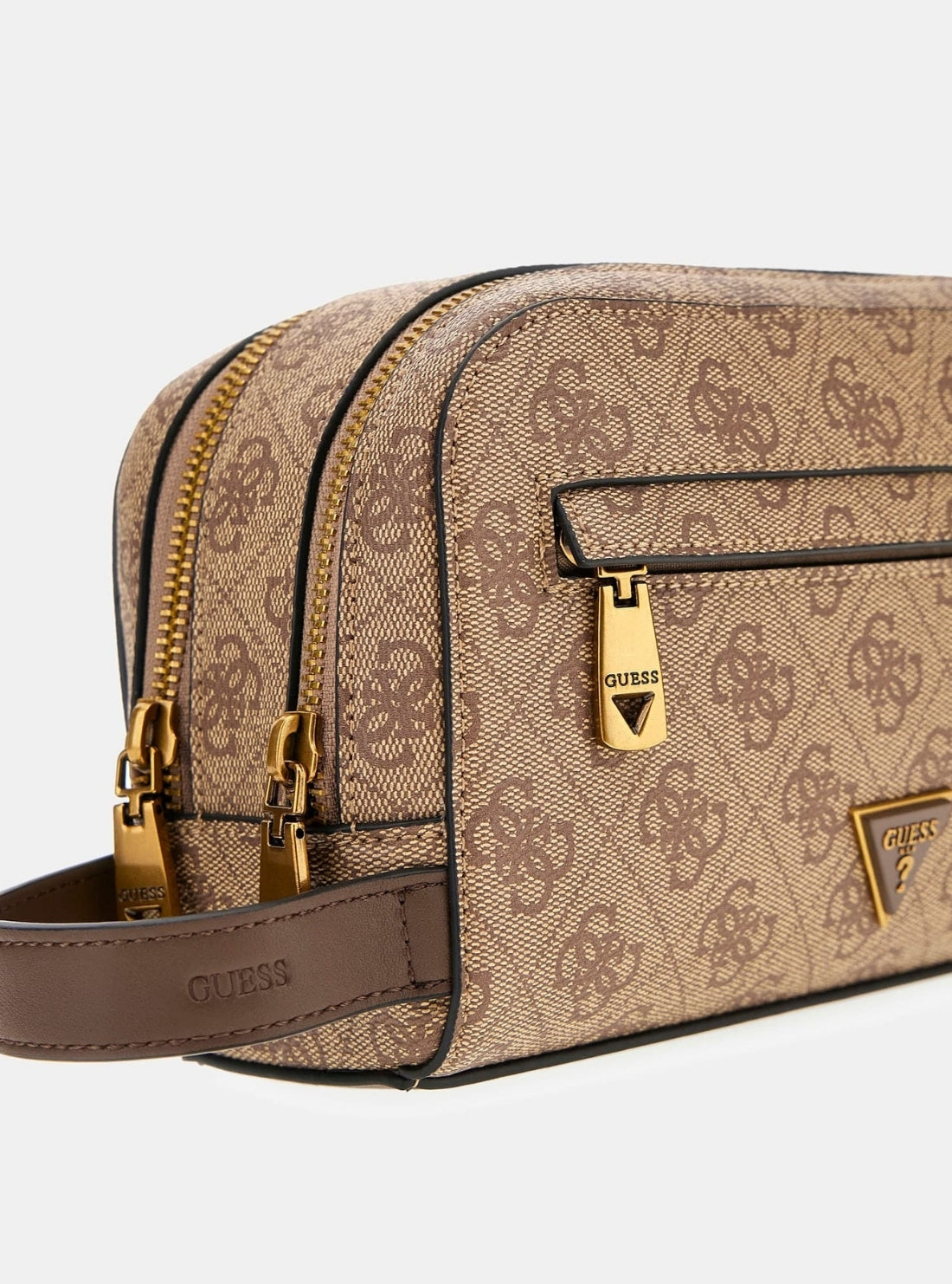 GUESS Mens Brown Logo Milano Beauty Case PMMILOP5461 Detail View_2