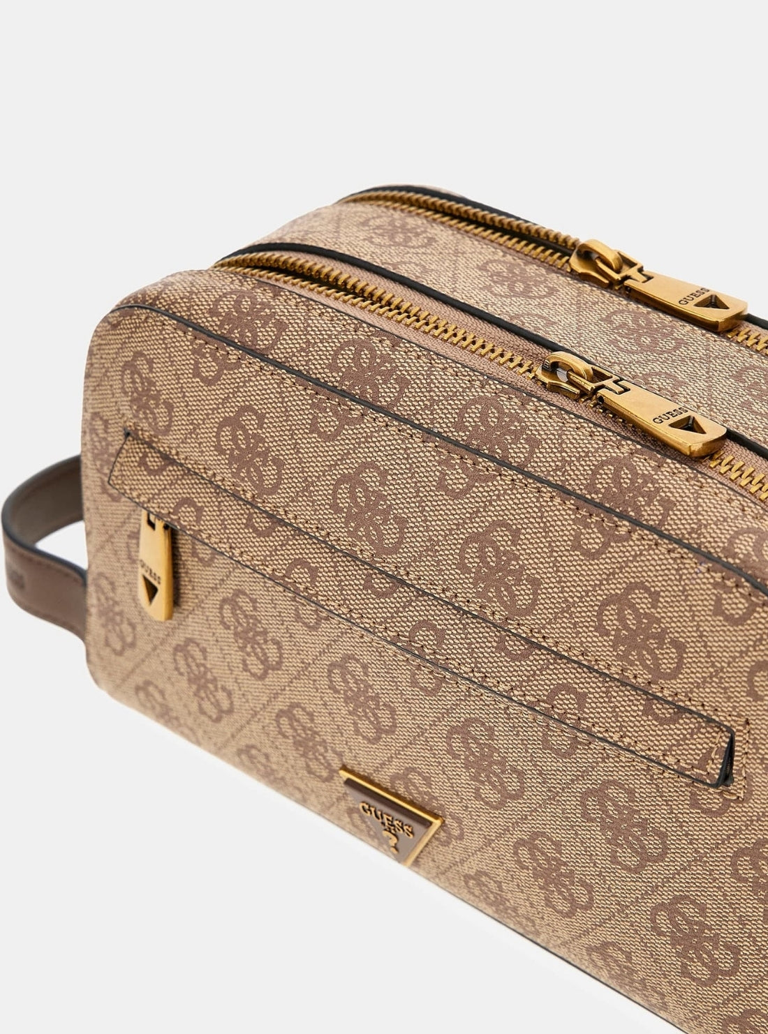 GUESS Mens Brown Logo Milano Beauty Case PMMILOP5461 Detail View