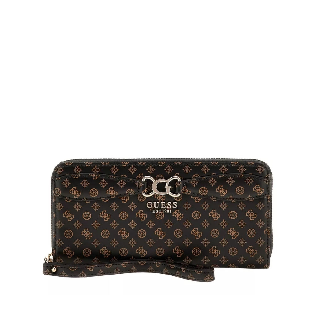 Brown Arlena Logo Large Zip Around Wallet