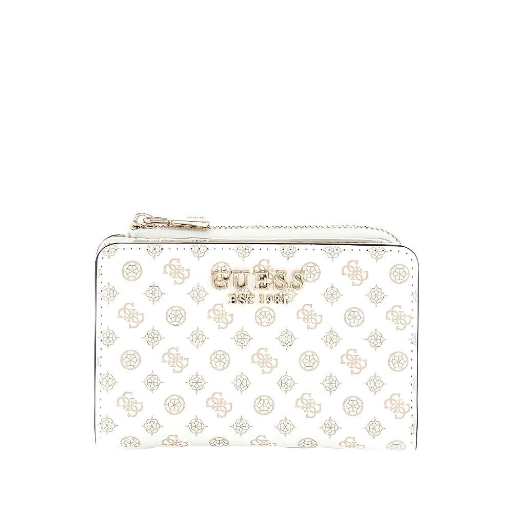 White Arlena Logo Zip Around Card Case Wallet