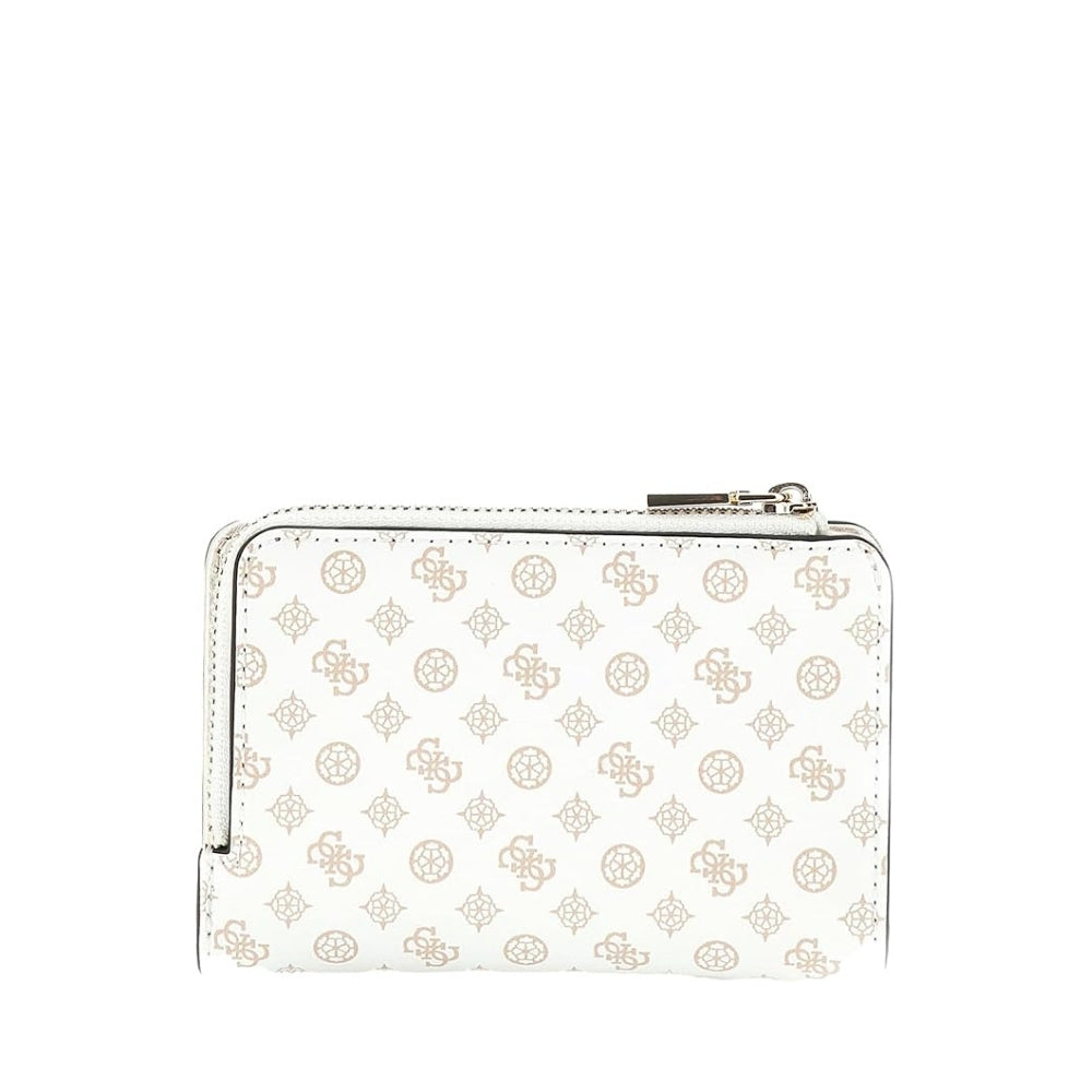White Arlena Logo Zip Around Card Case Wallet