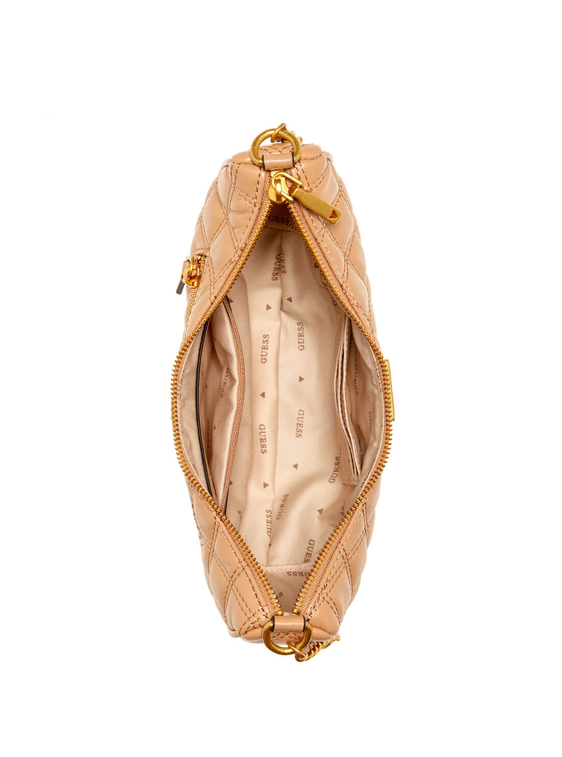 Women's Beige Giully Shoulder Bag inside view 
