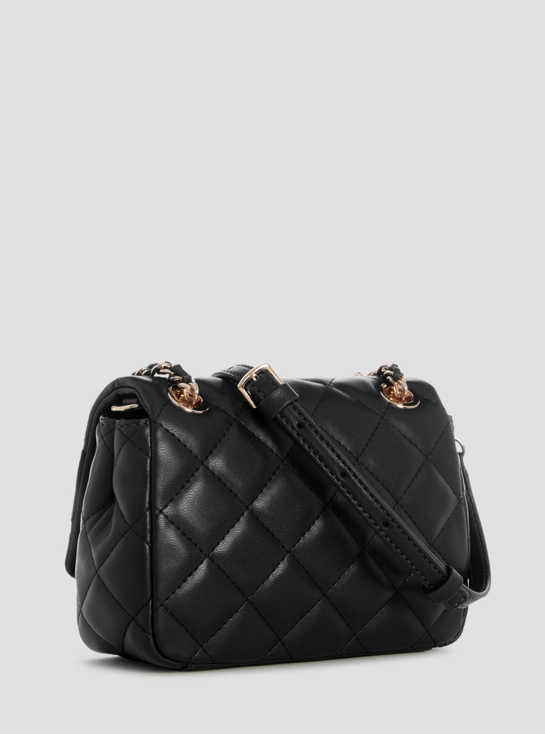 GUESS Womens Black Juliet Mini Flap Crossbody Bag QG245674 Back View