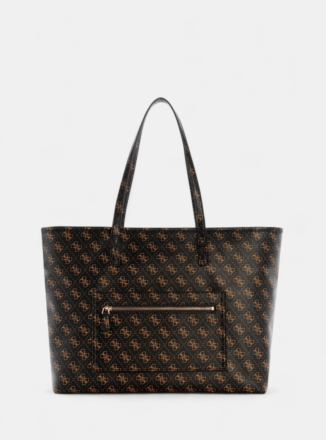 GUESS Womens Brown Logo Power Play Large Tech Tote QG712424 Back View