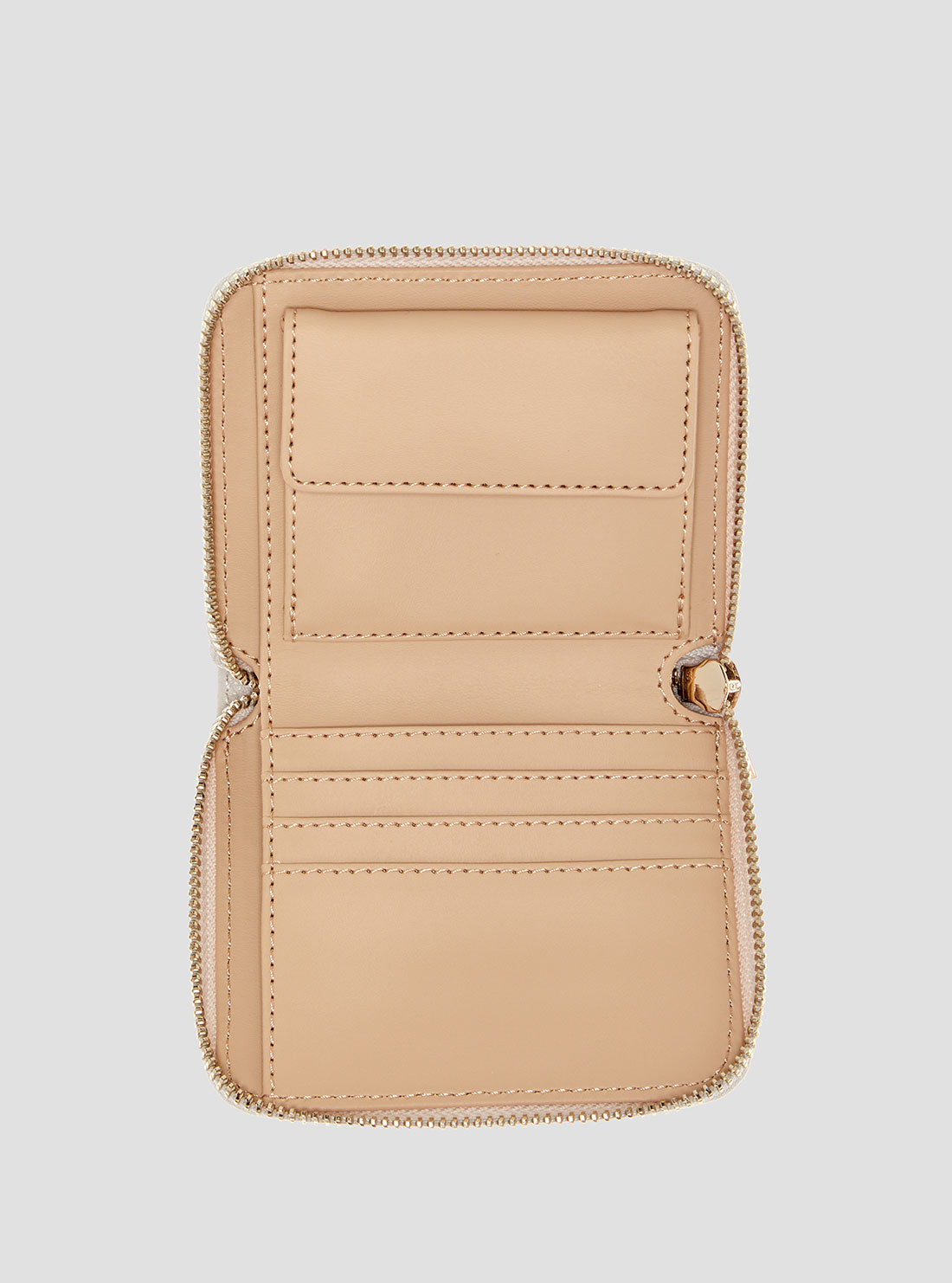GUESS Womens Beige Valla Small Zip Around Wallet QG8122137 Inside View