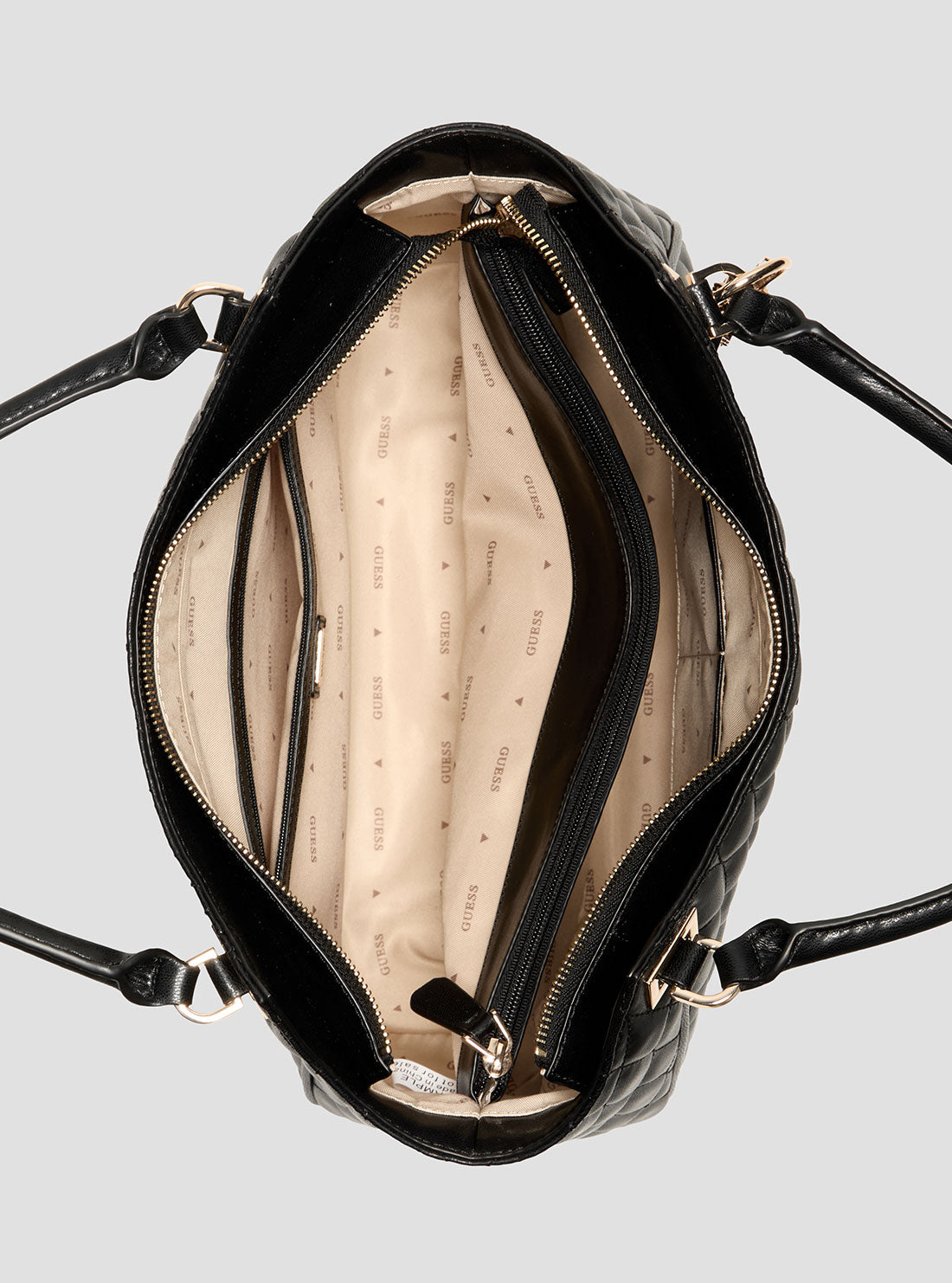 GUESS Womens Black Valla Tote Bag QG812222 Inside View