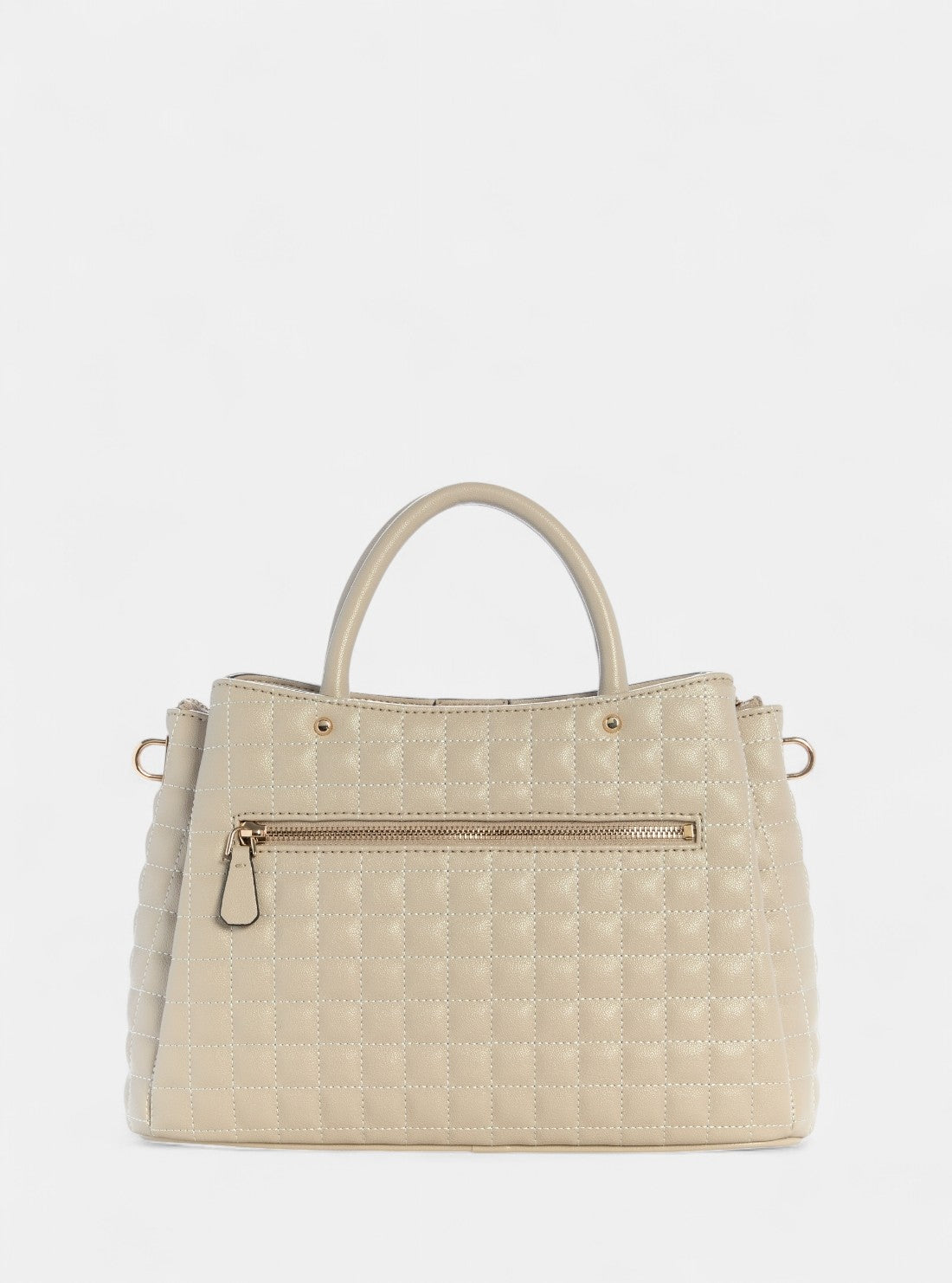 GUESS Womens Beige Nadira Girlfriend Satchel Bag QG842406 Back View