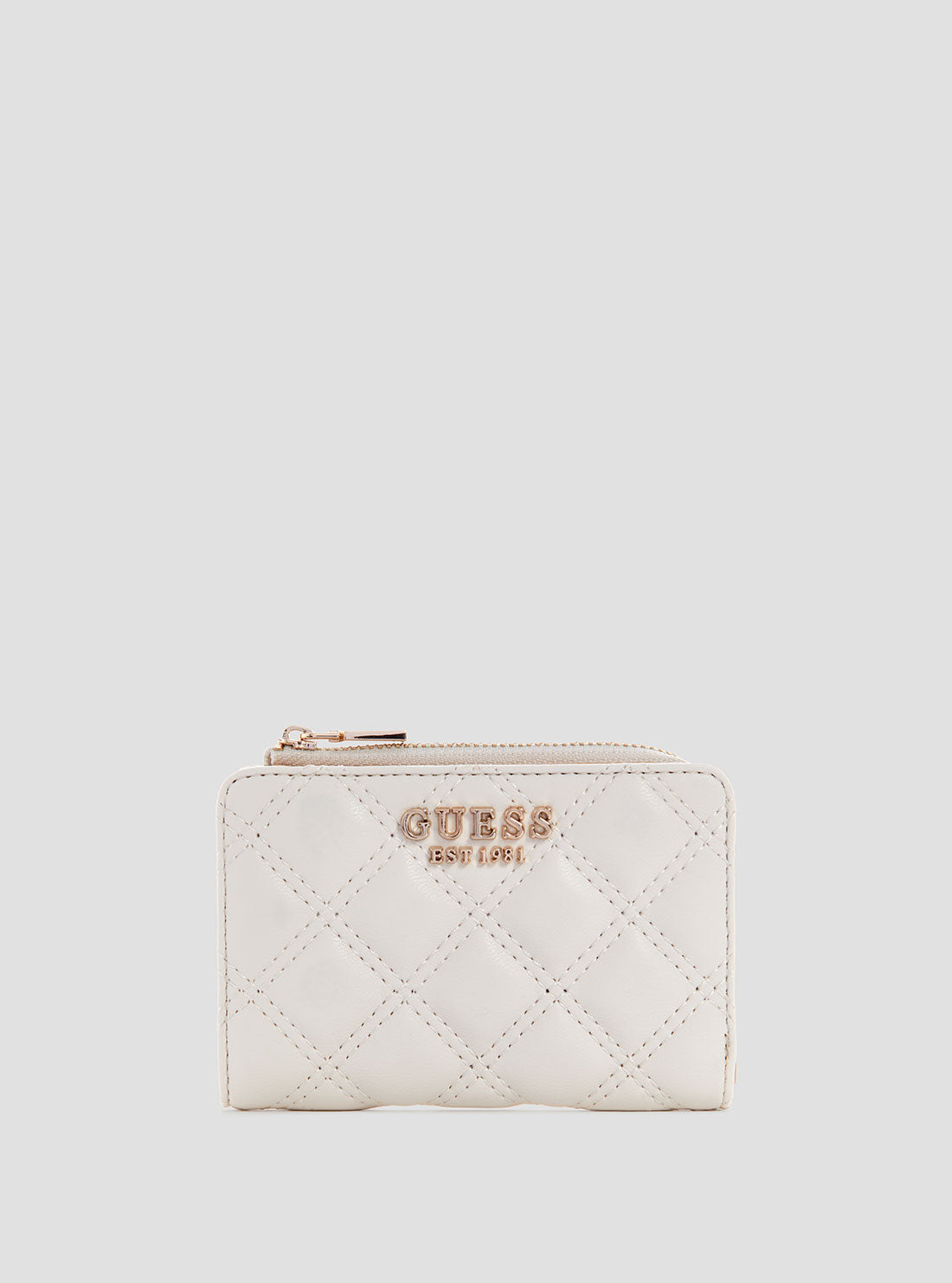 White Giully Zip Around Card Case