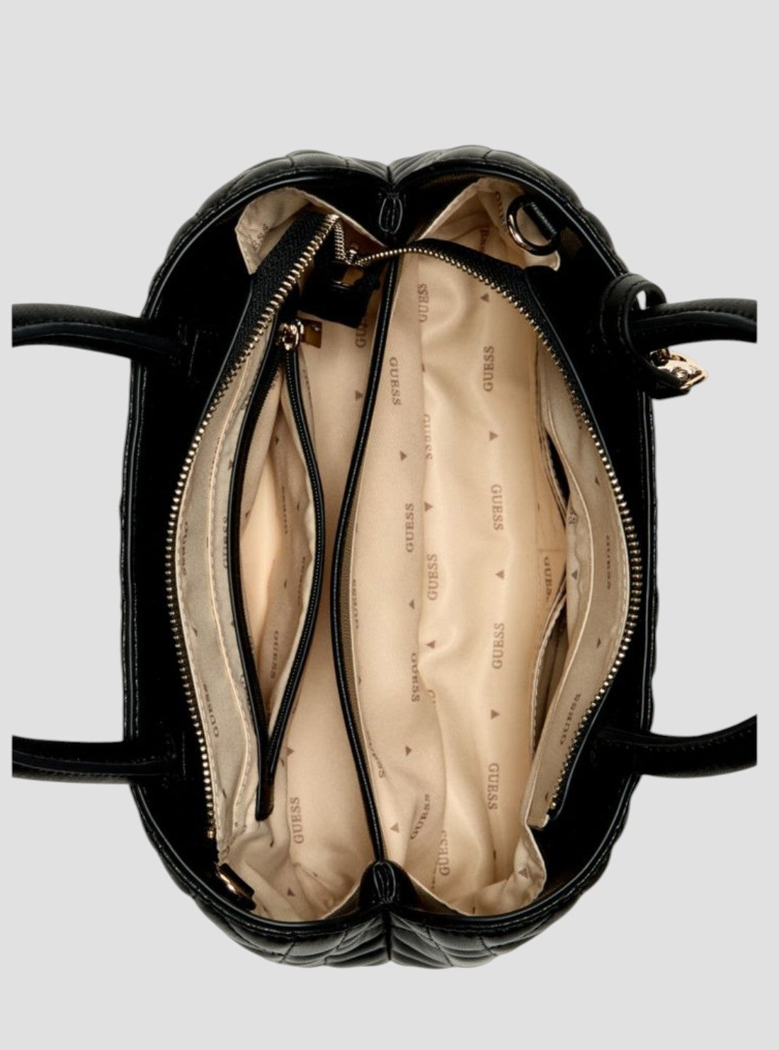 GUESS Womens Black Edita Elite Satchel Bag QG962506 Inside View