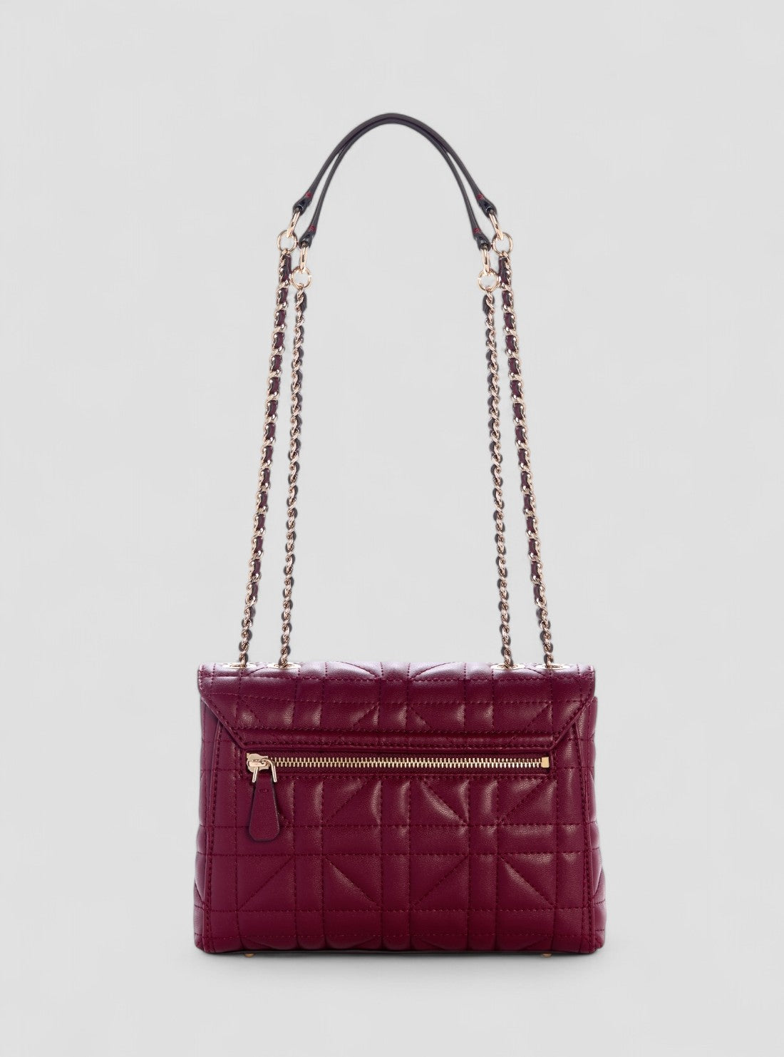 GUESS Womens Red Edita Convertible Crossbody Flap Bag QG962521 Back View