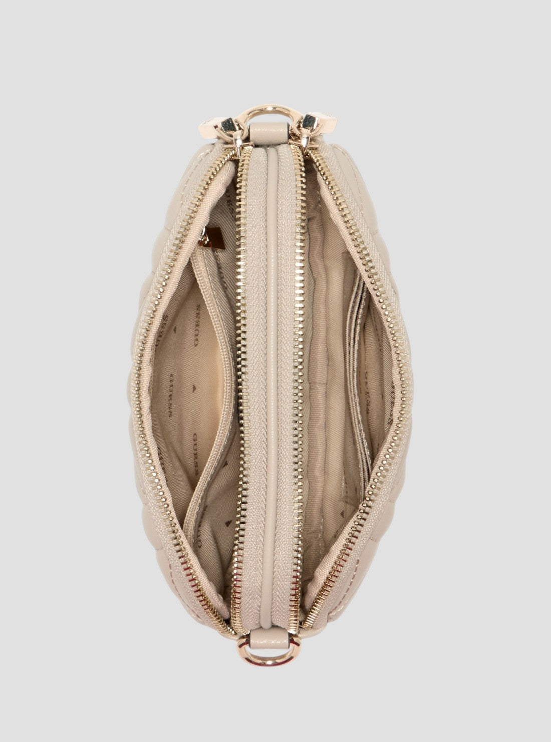 GUESS Womens Brown Edita Mini Camera Bag QG962574 Inside View