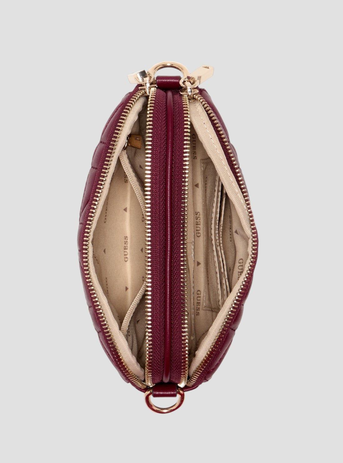 GUESS Womens Red Edita Mini Camera Bag QG962574 Inside View