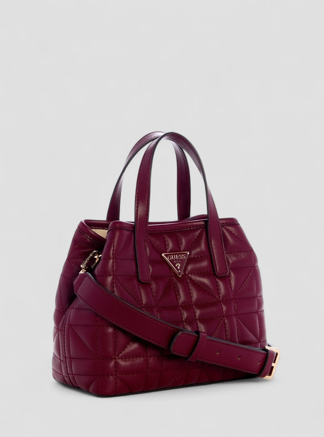 GUESS Womens Red Edita Mini Tote Bag QG962575 Front Side View