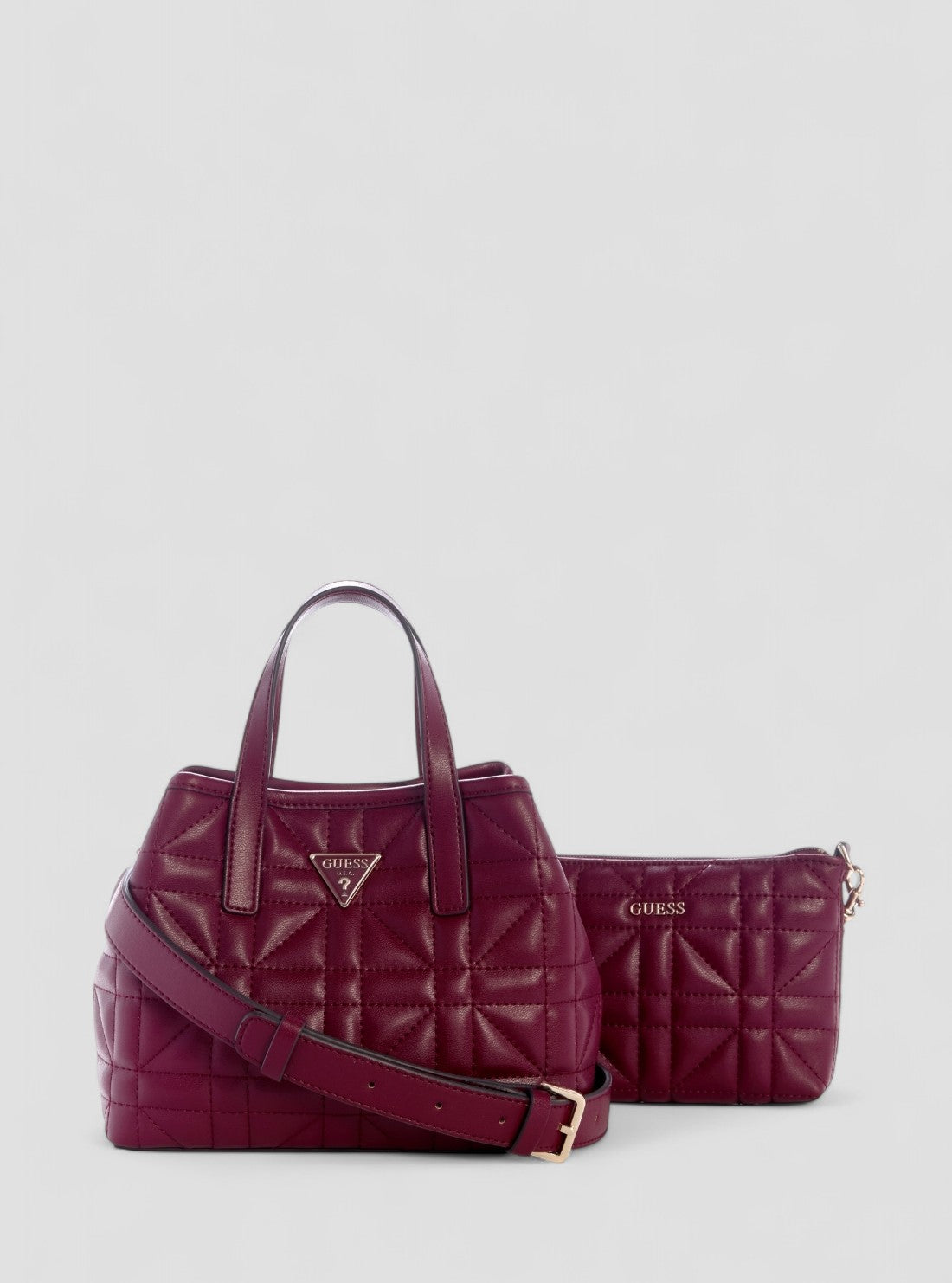 GUESS Womens Red Edita Mini Tote Bag QG962575 Front View