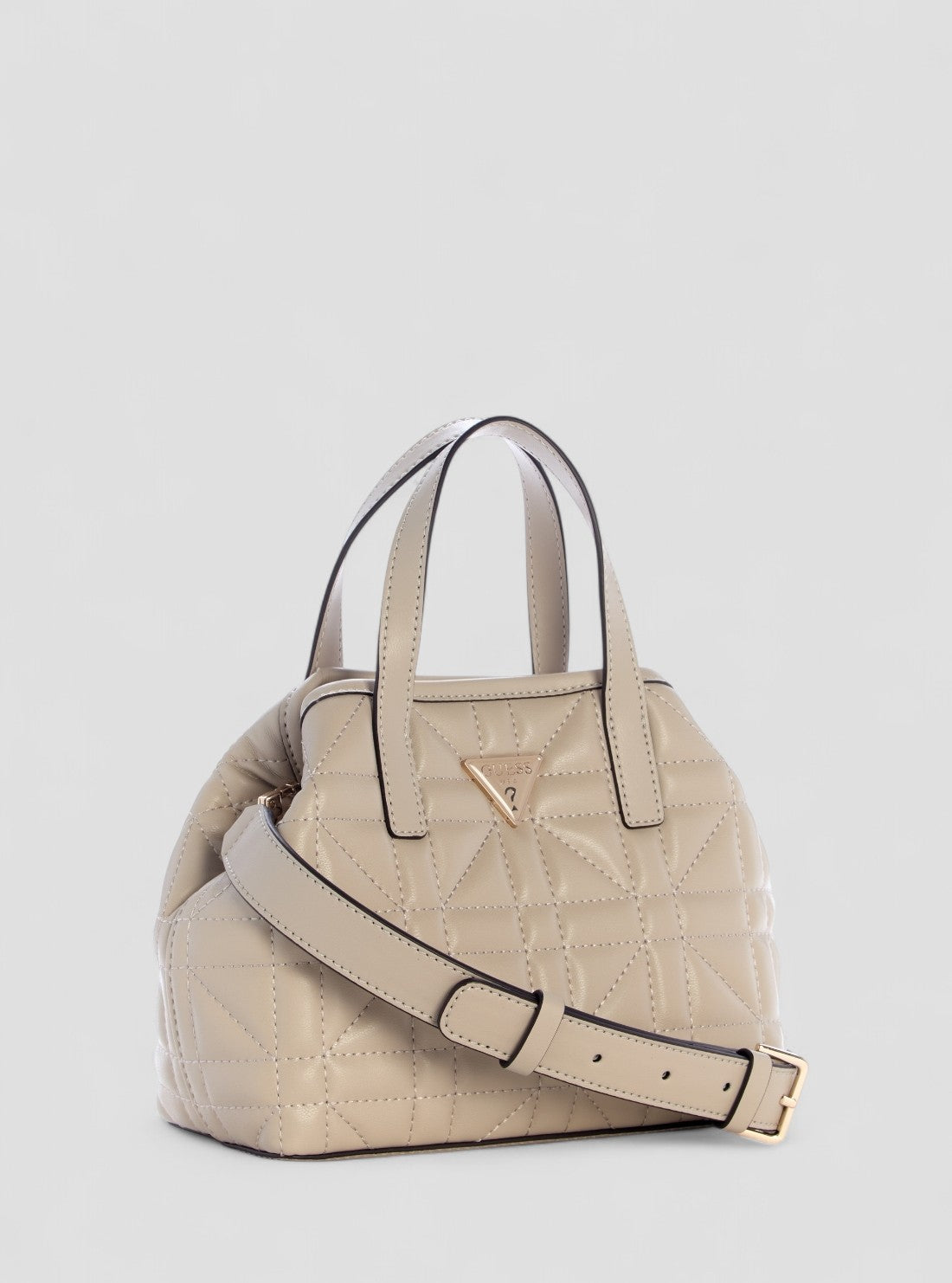 GUESS Womens Beige Edita Mini Tote Bag QG962575 Front SIde VIew