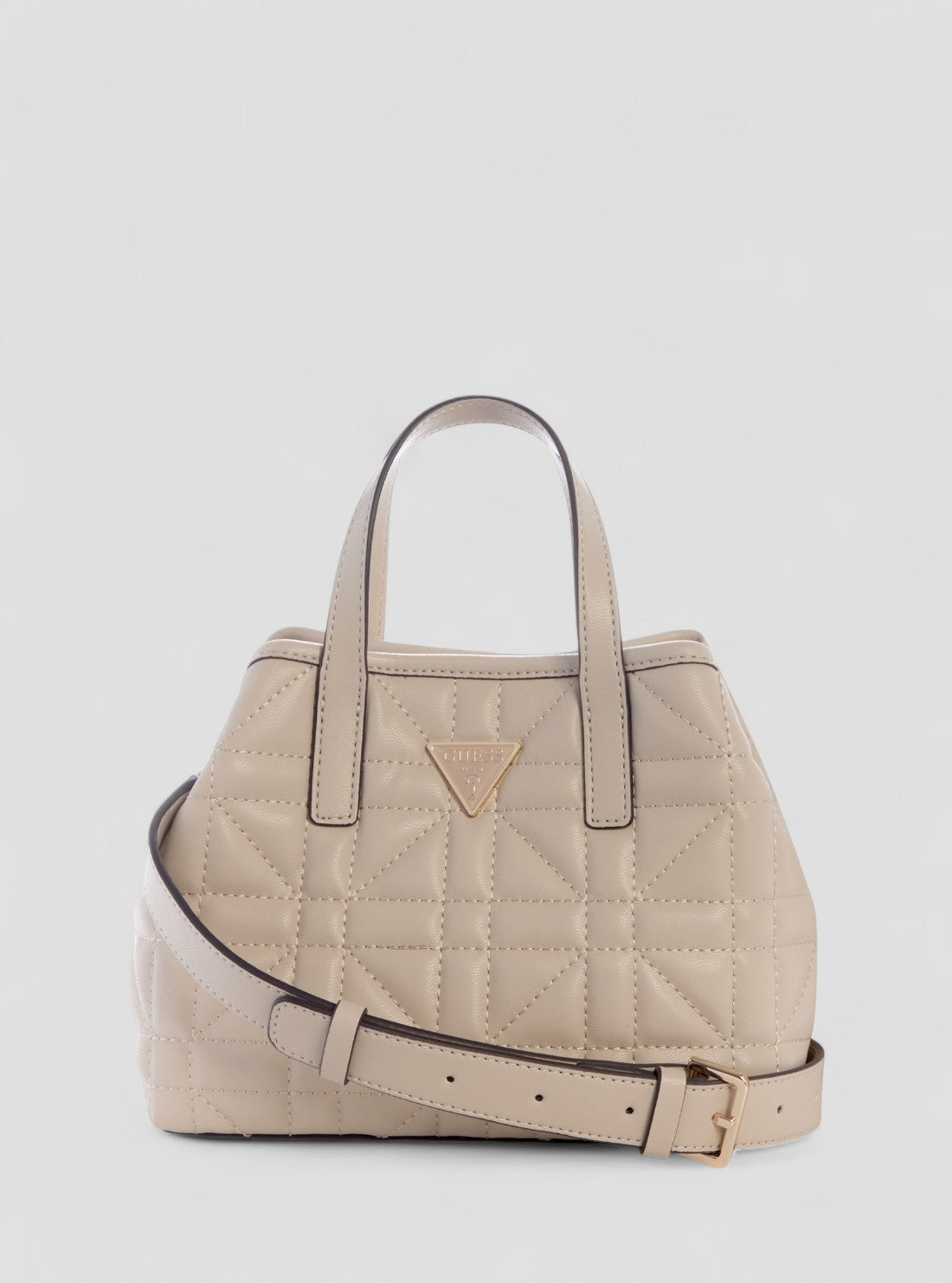 GUESS Womens Beige Edita Mini Tote Bag QG962575 Front View_2