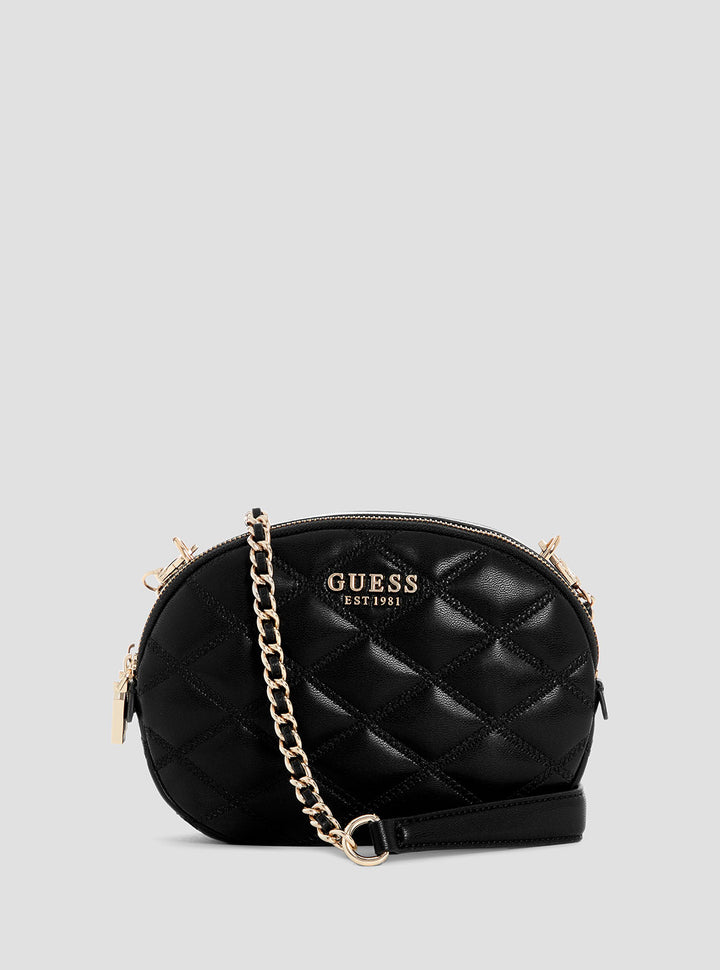 GUESS Womens Black Tamsin Double Zip Crossbody Bag QG963212 Front View
