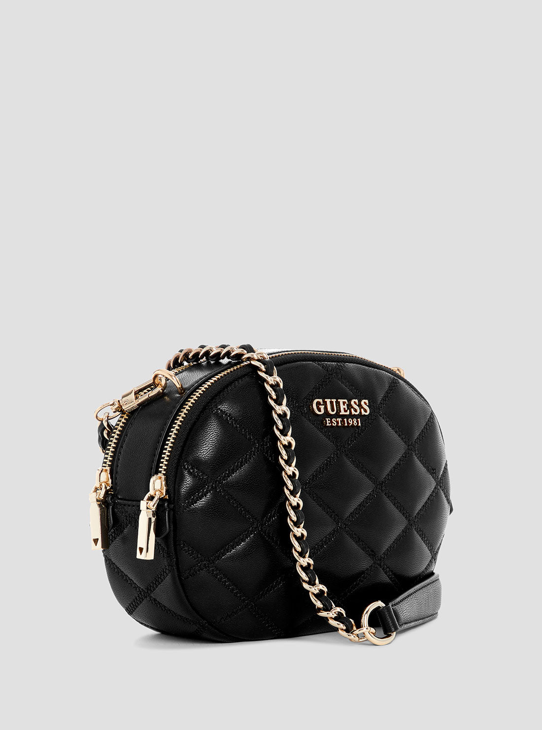 GUESS Womens Black Tamsin Double Zip Crossbody Bag QG963212 Side View