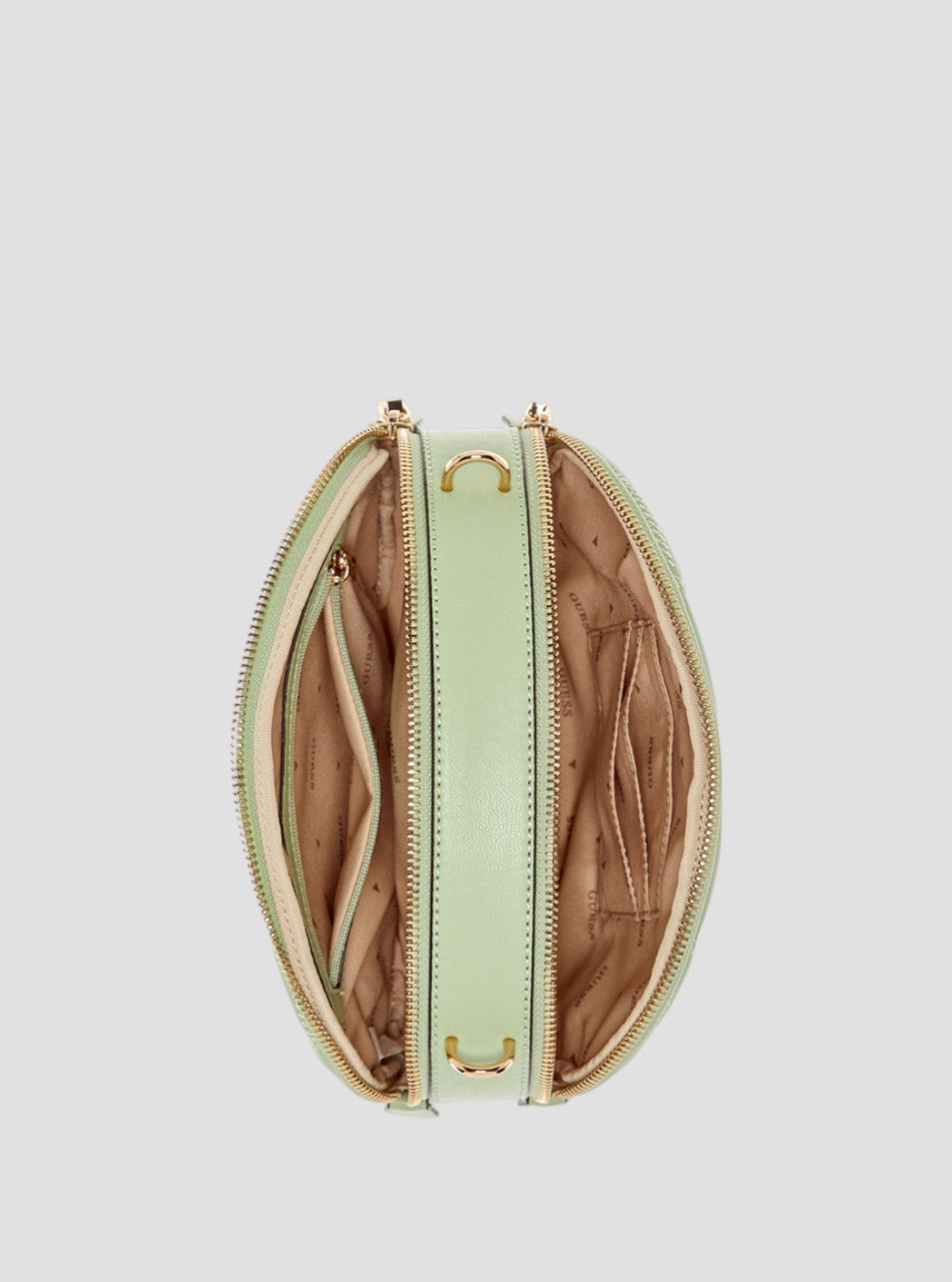 GUESS Womens Green Tamsin Double Zip Crossbody QG963212 Inside View